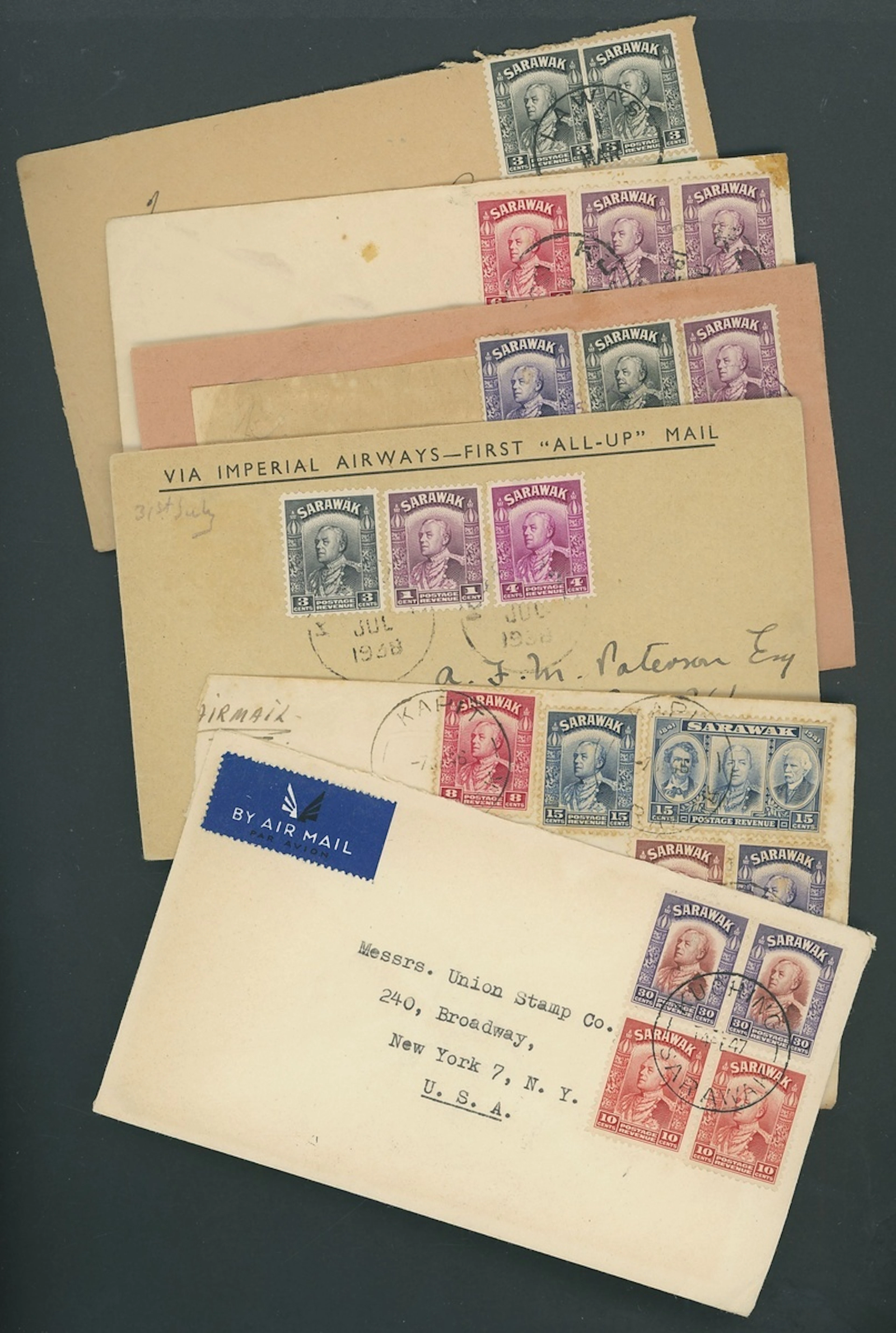 Sarawak Covers and Cancellations 1938-56 envelopes (99, twenty-four