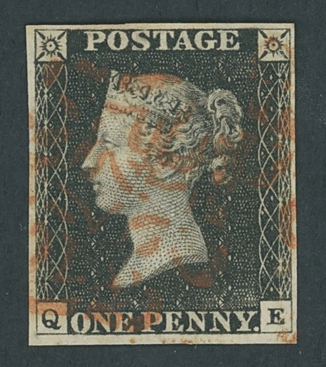 Great Britain 1840 One Penny Black Plate 8 QE, good to large margins