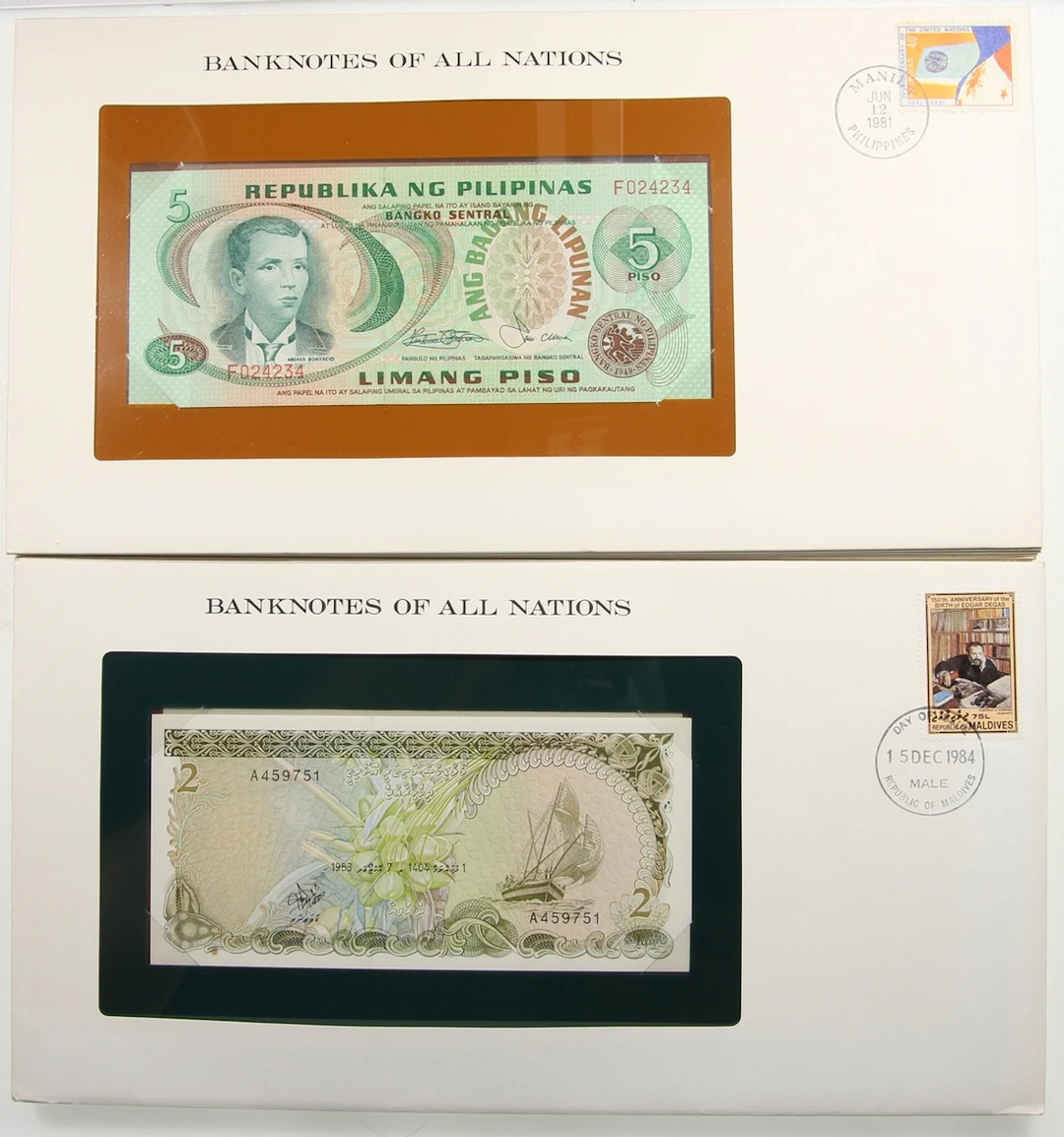 World Banknotes, a group of 22x 'Banknotes of all Nations' set, various dates