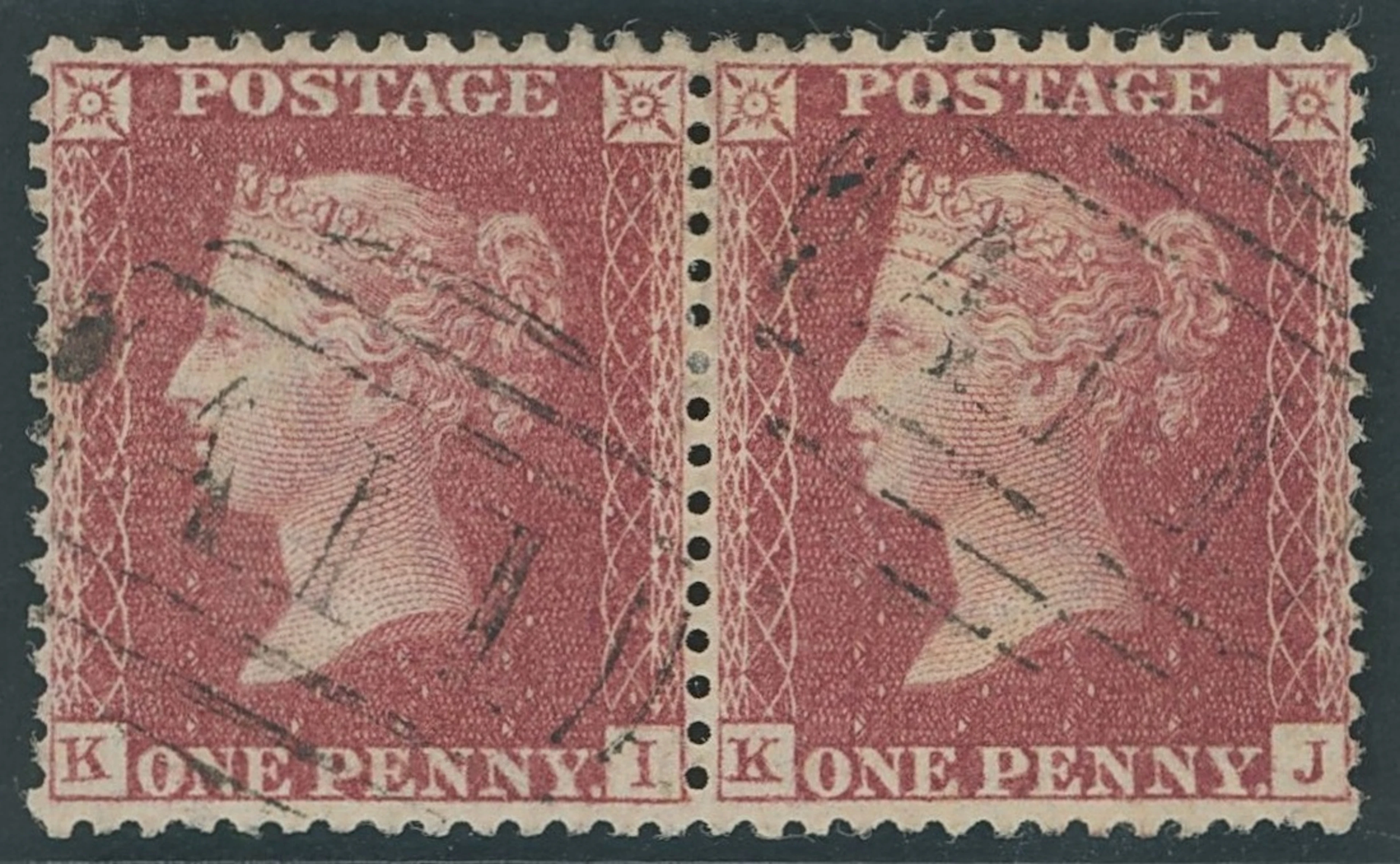 St. Lucia Great Britain used in St. Lucia 1d. red horizontal pair