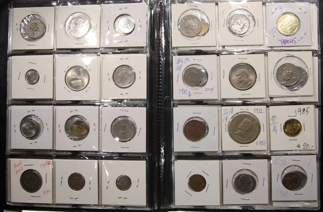 World Coins, an album of 120x, various countries with some Chinese