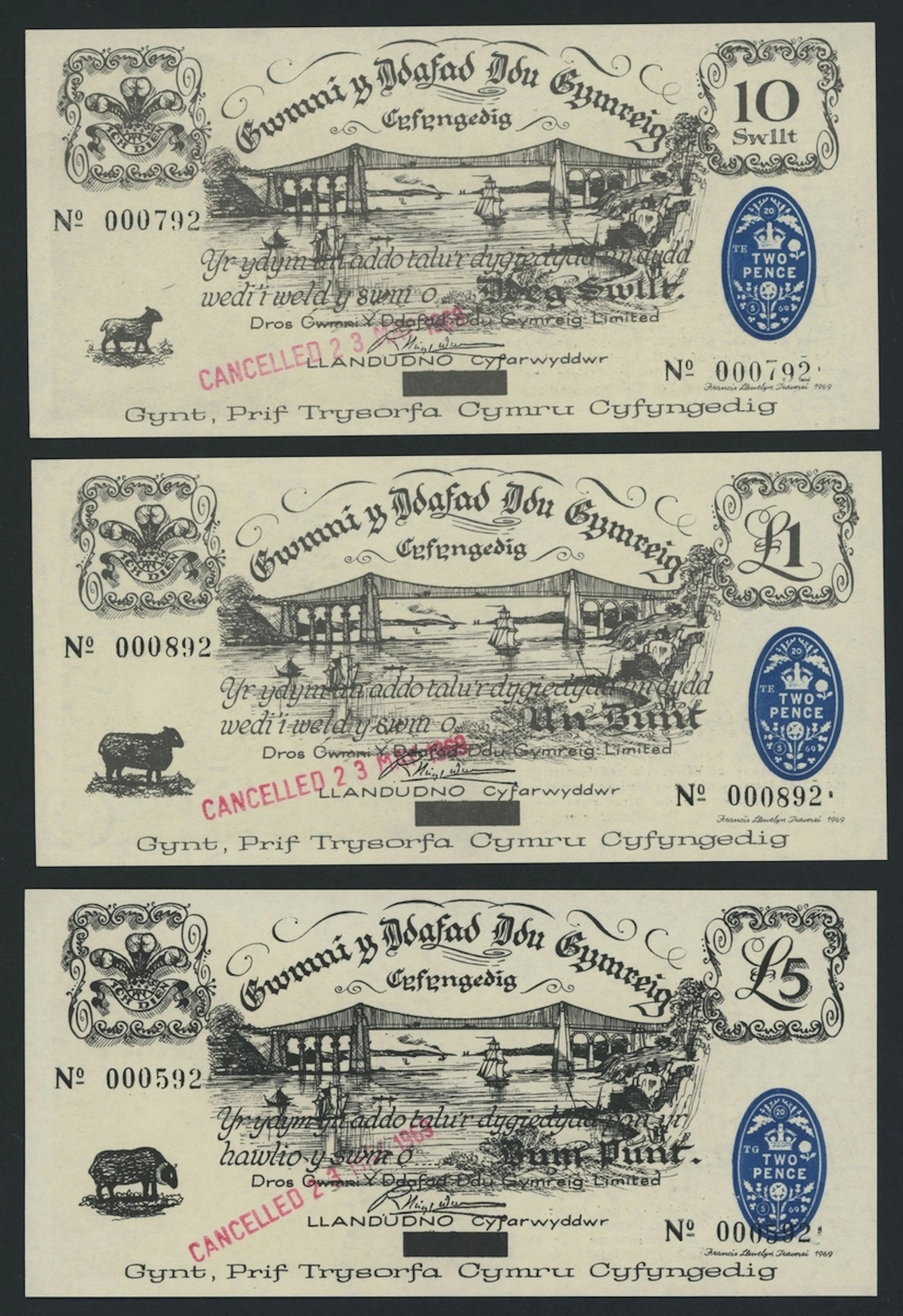 [27 notes] Prif Trysorfa Cymru Ltd, Wales, mixed denomination private