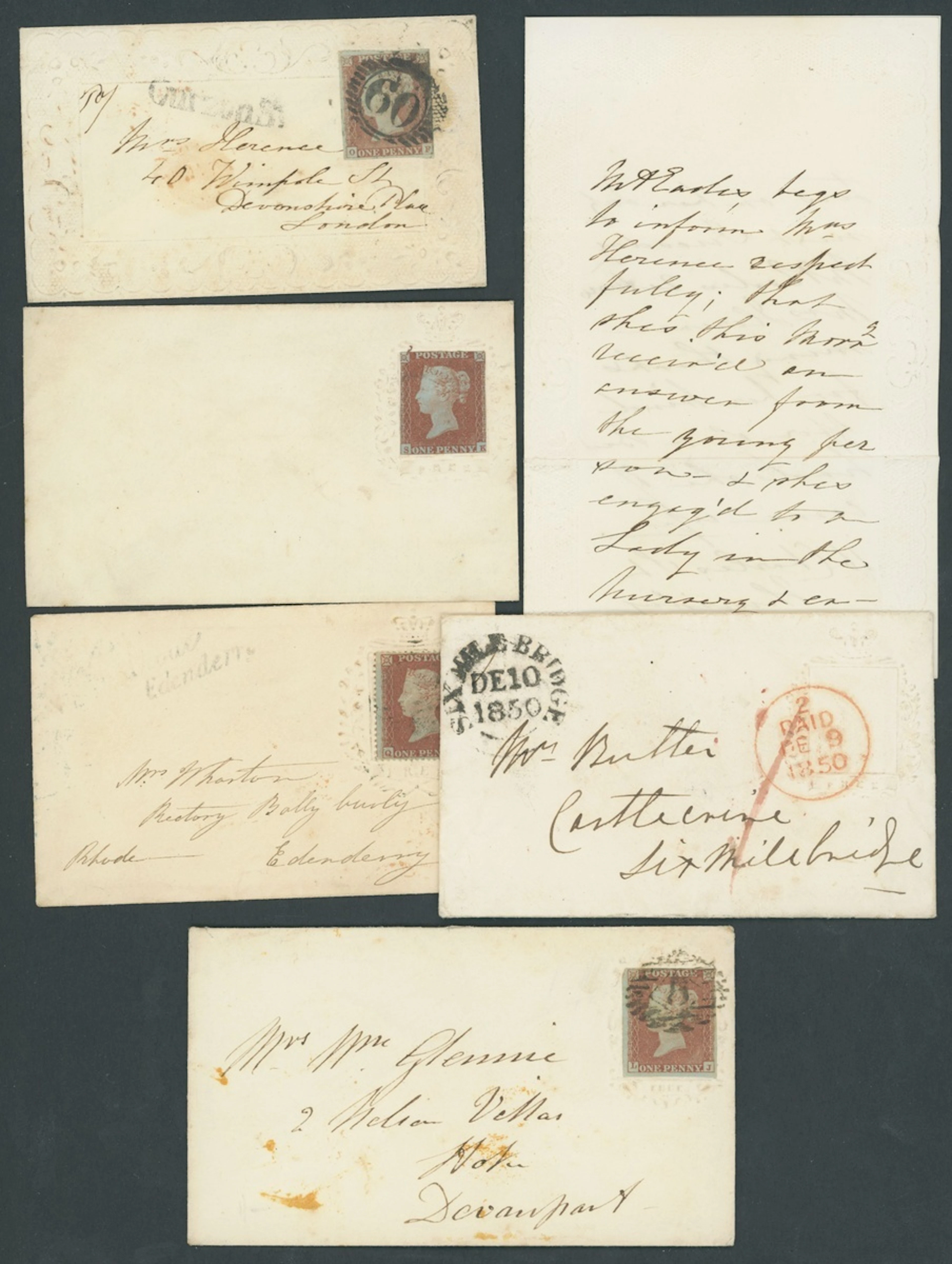Great Britain Postal History 1837 (13 Feb.), Dobbs and Co. Valentine