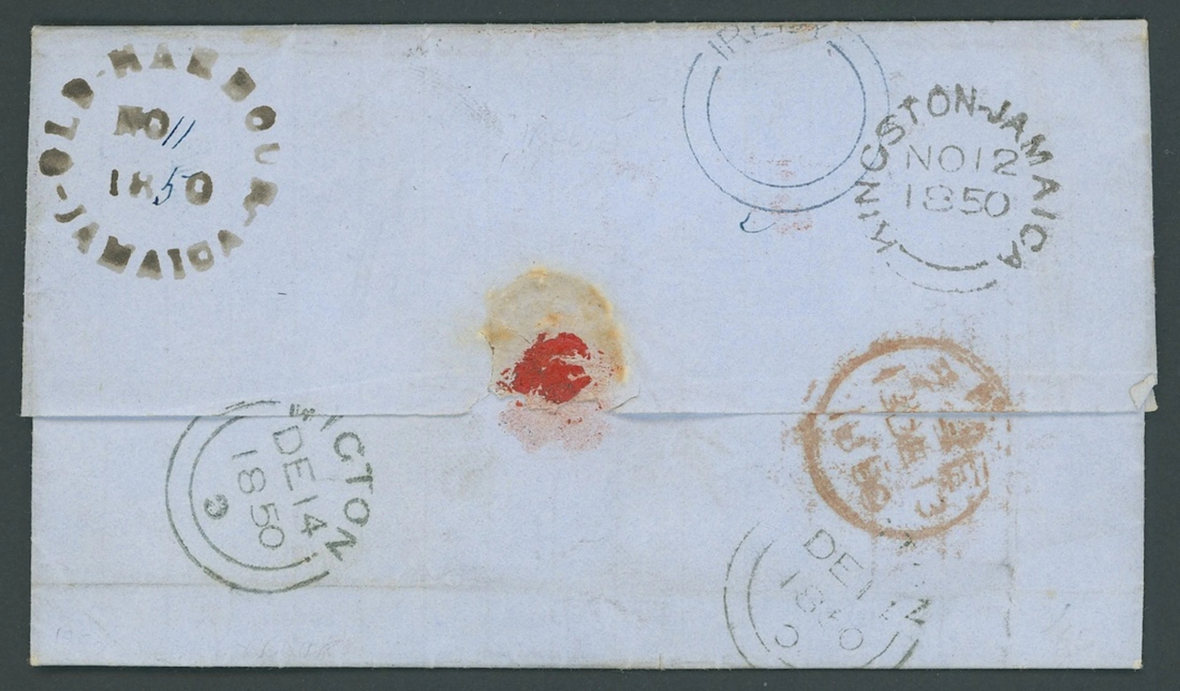 Jamaica Early Post Town Datestamps Type D1 with Jamaica at foot 1850