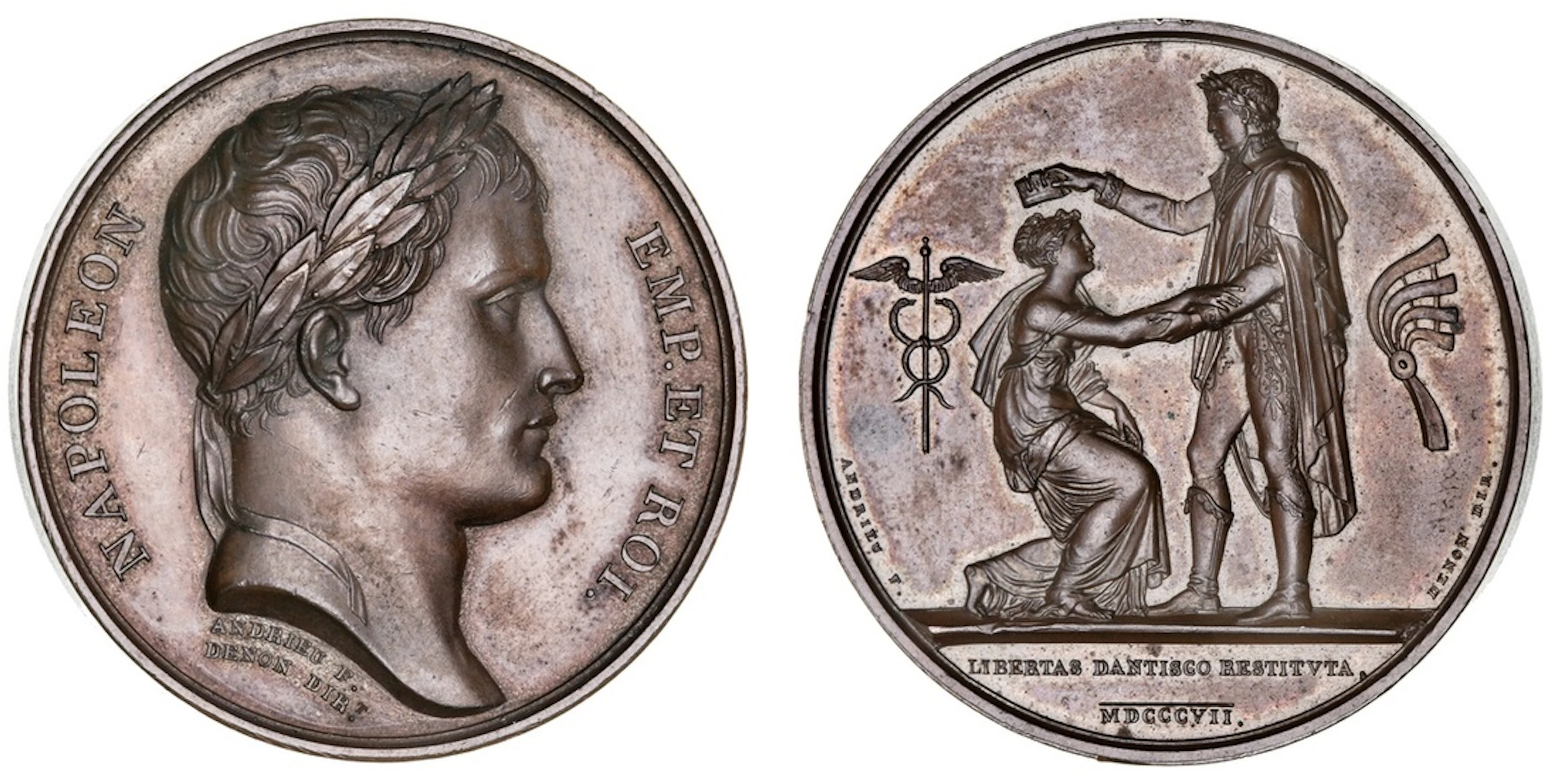 Poland, Independence of Danzig, AE Medal, 1807, by Andrieu and Denon