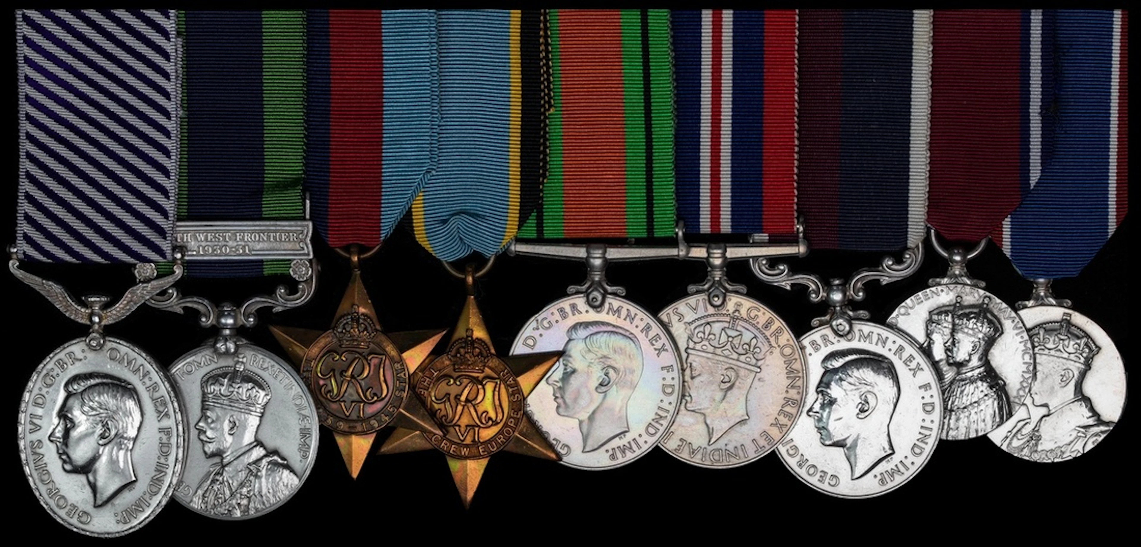 The 1940 D.F.M. group of nine awarded to Sergeant F. Miller, No 18