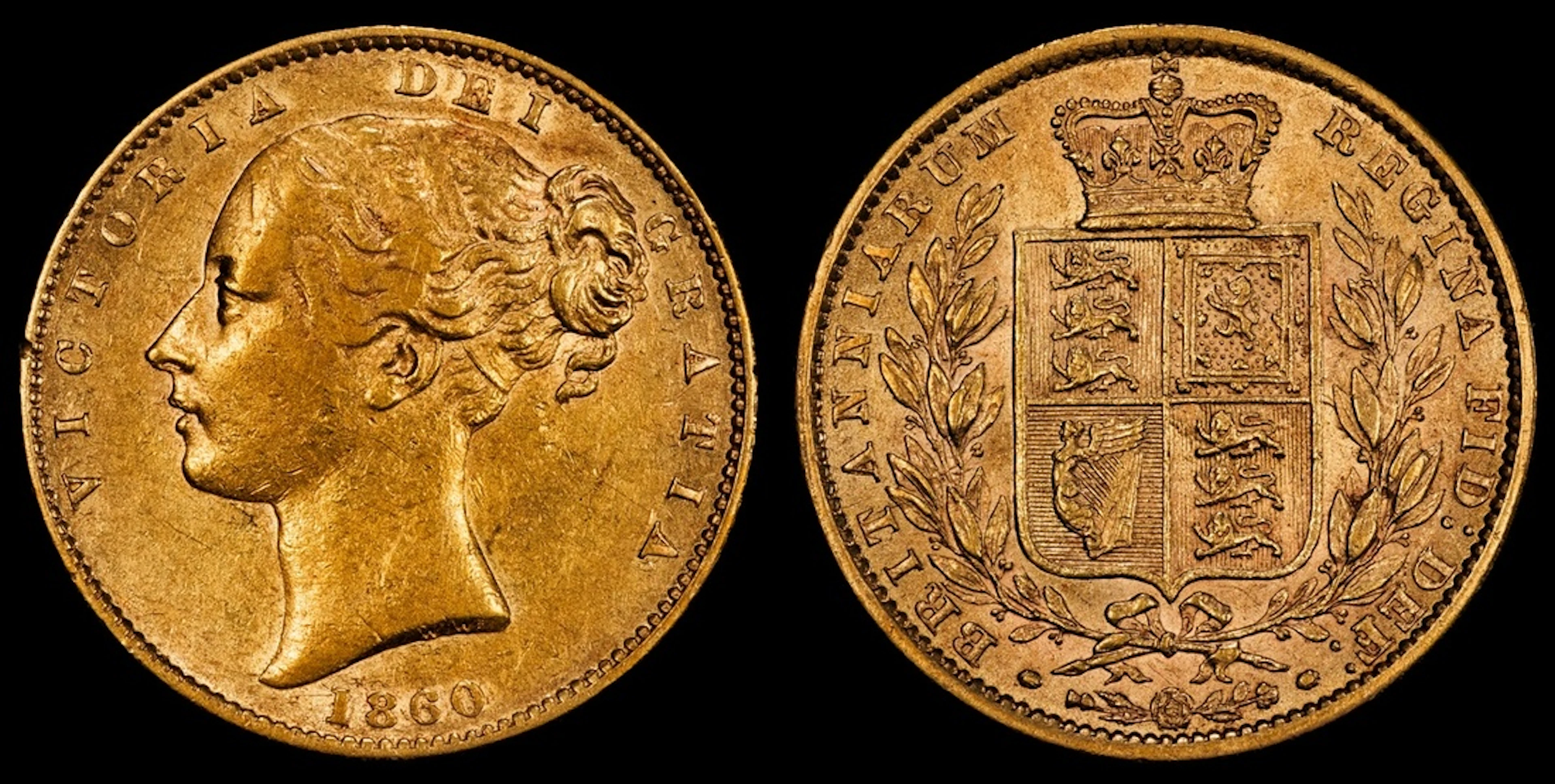 PCGS XF45 | Victoria (1837-1901), 'Shieldback' Sovereign, 1860, London