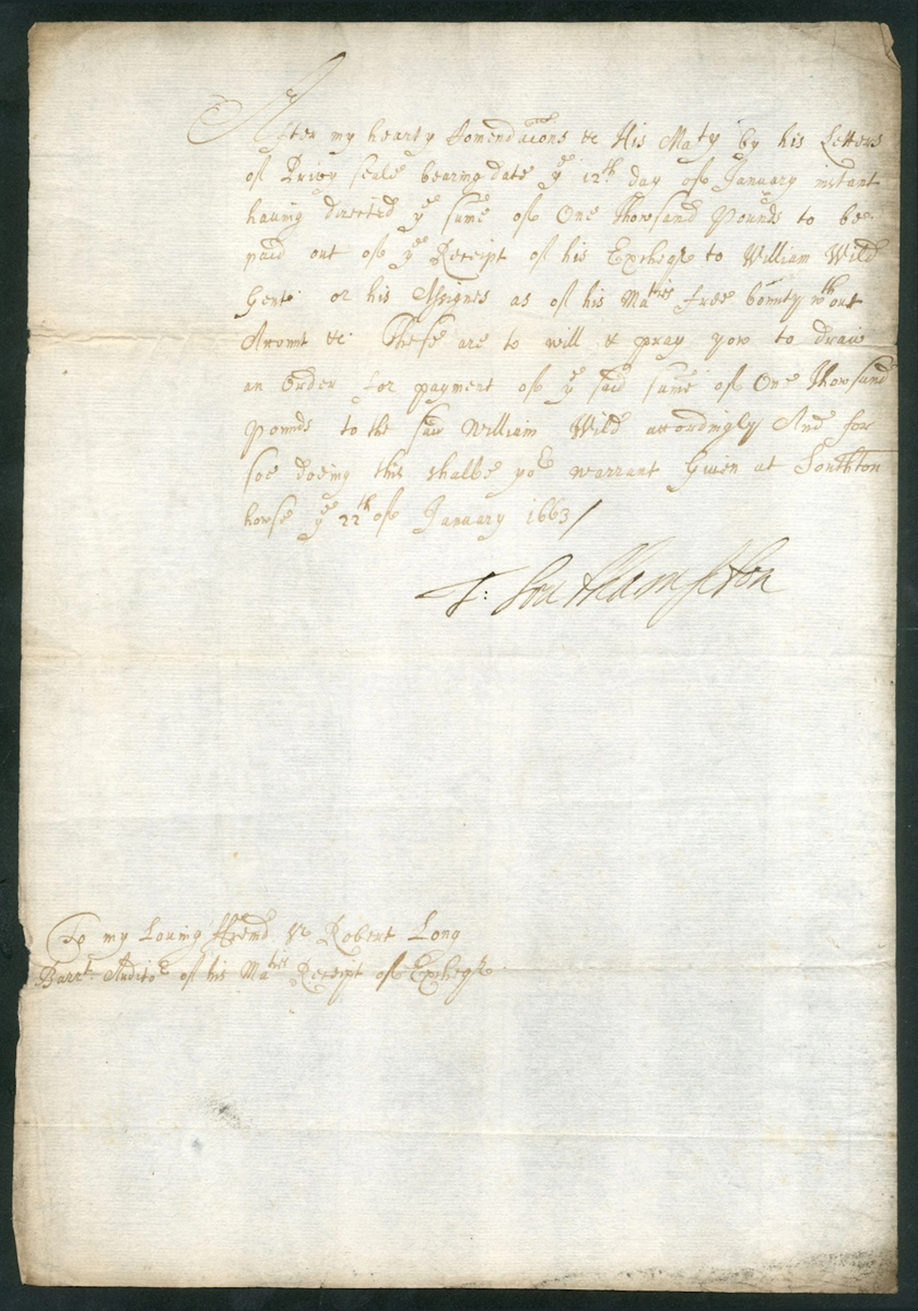 England 4th Earl of Southampton 1664 An early Lord High Treasurer