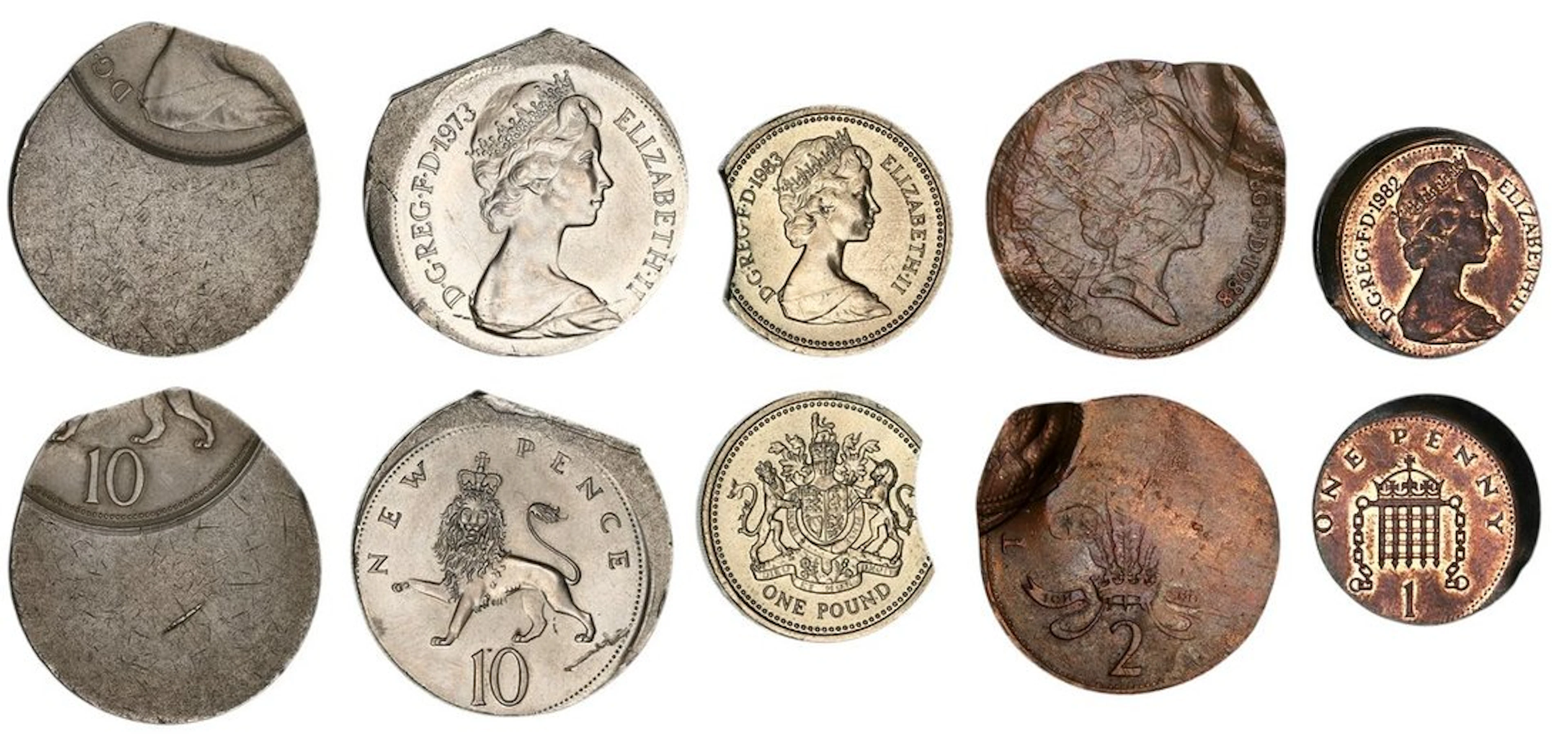 Elizabeth II (1952-2022), Clipped Planchet Error Pound, 1983, crowned