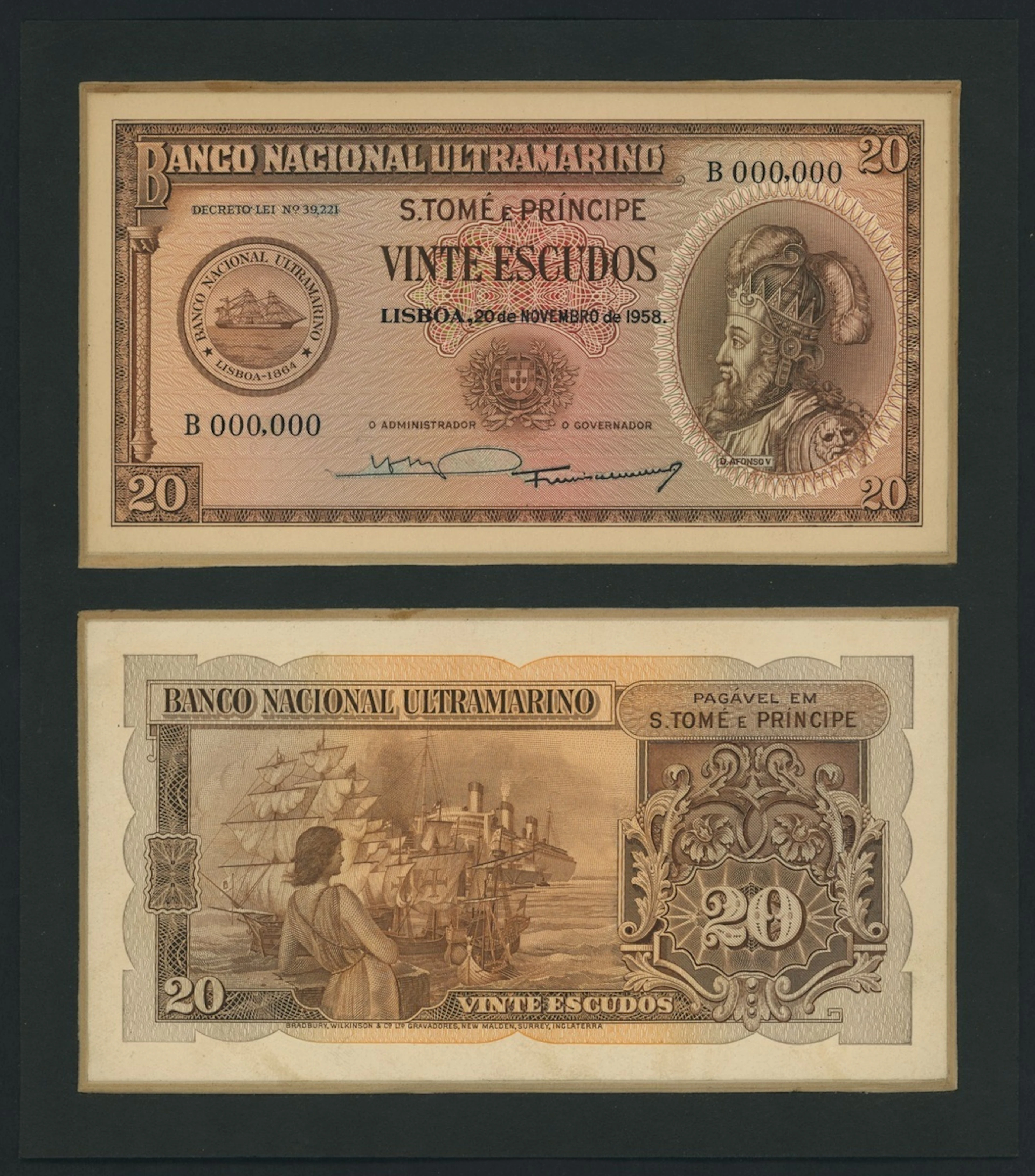 Banco Nacional Ultramarino, Saint Thomas & Prince, [front & back essays]