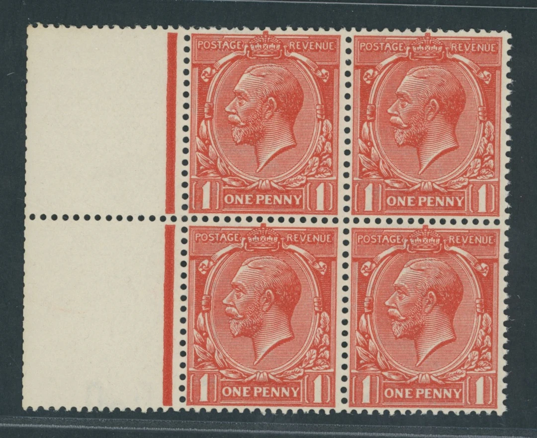 Great Britain King George V 1912-24, Watermark Simple Cypher 1d. orange-vermilio