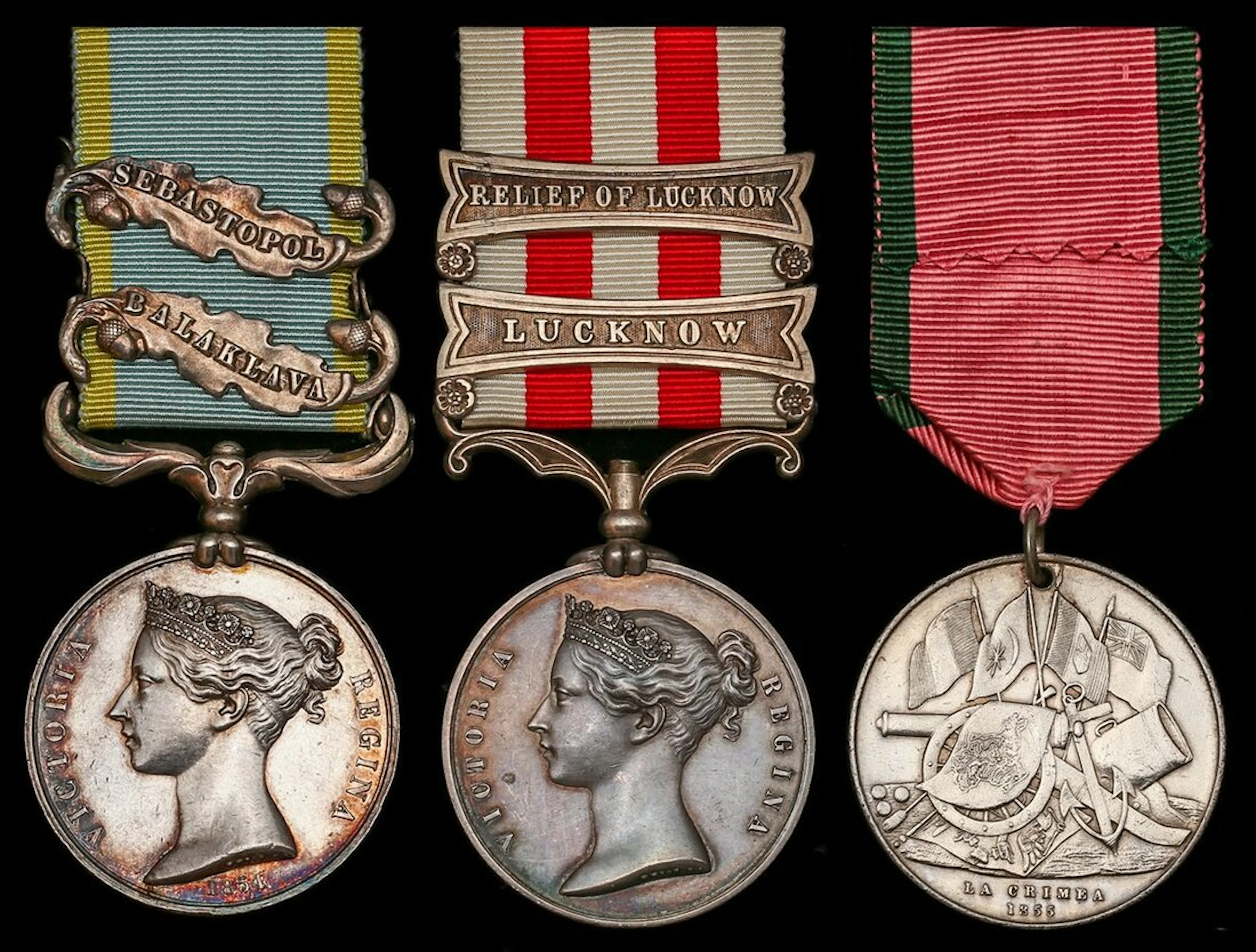 The exceptional 'Thin Red Line' and 'Relief of Lucknow' group of three
