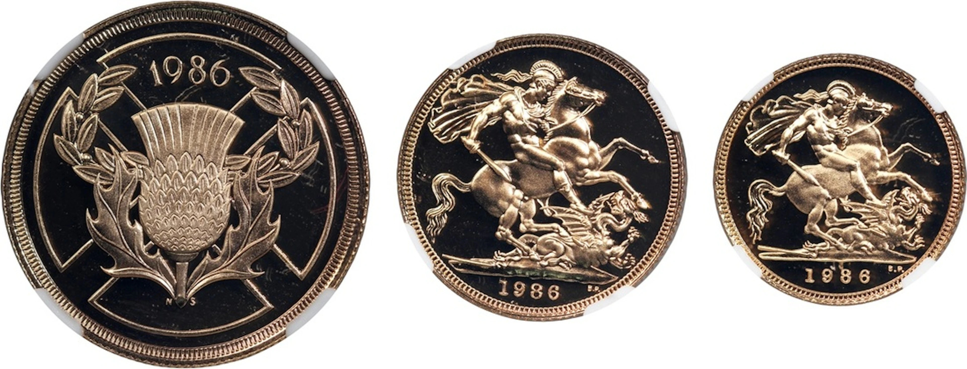 United Kingdom, a set of gold proof set, 1986, including 1/2 sovereign