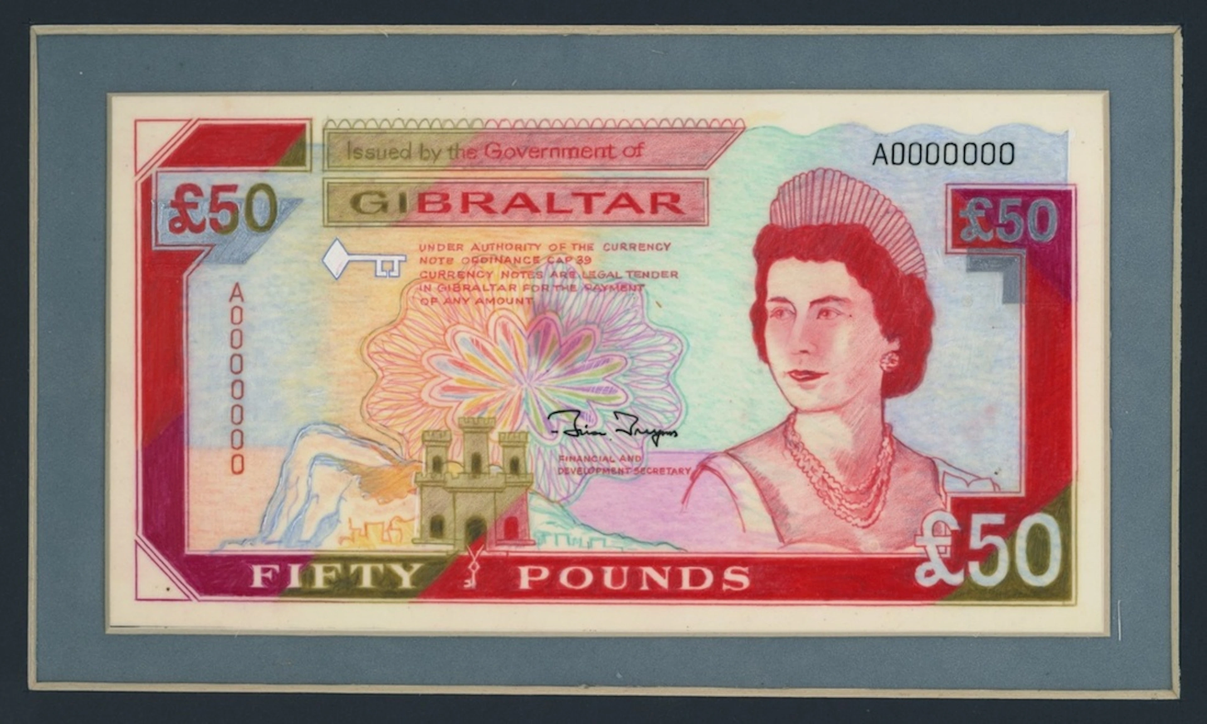 Government of Gibraltar, [front & back essay] hand-executed essays