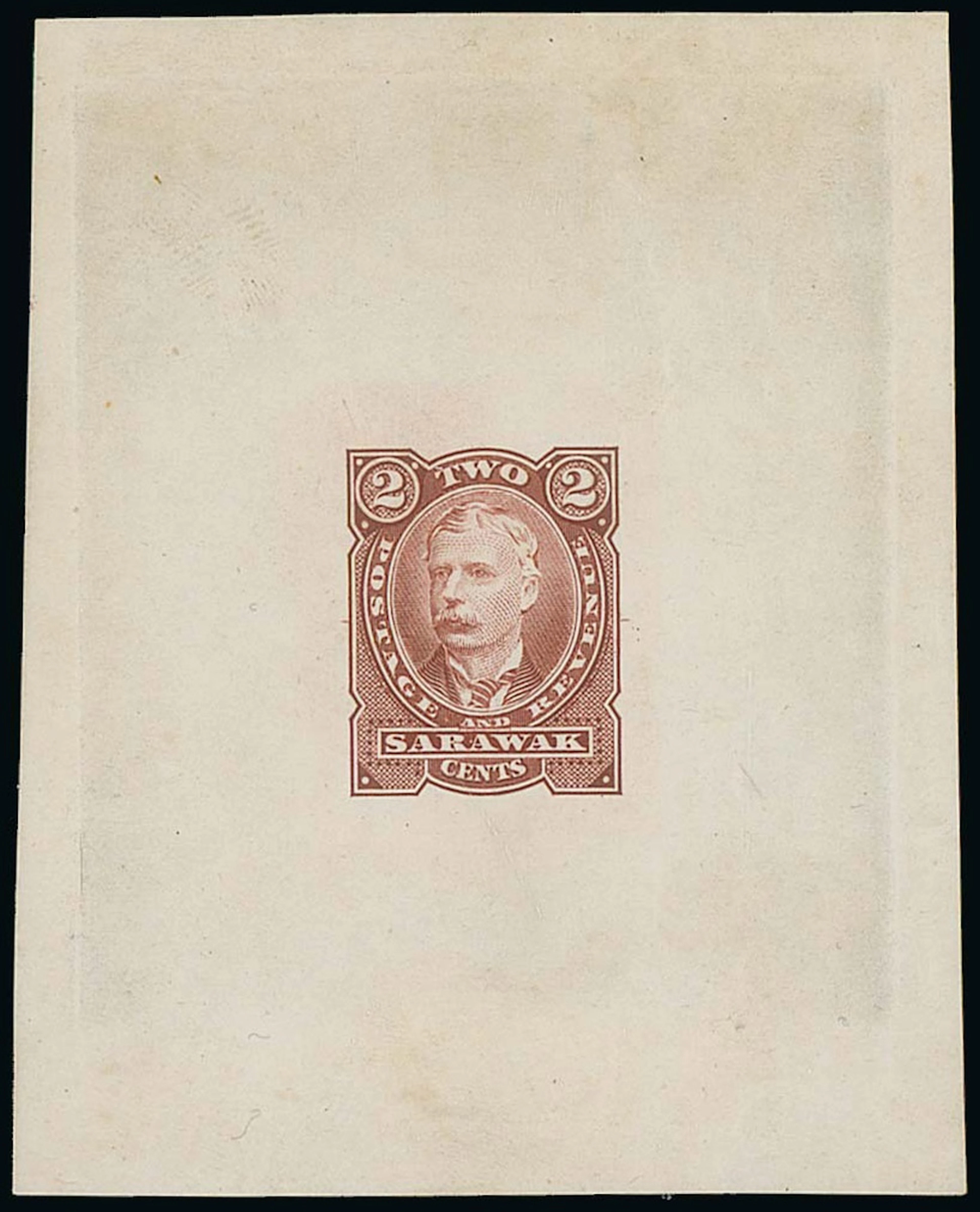 Sarawak 1895 Perkins Bacon Issue Die Proofs 2c. in lake-brown die