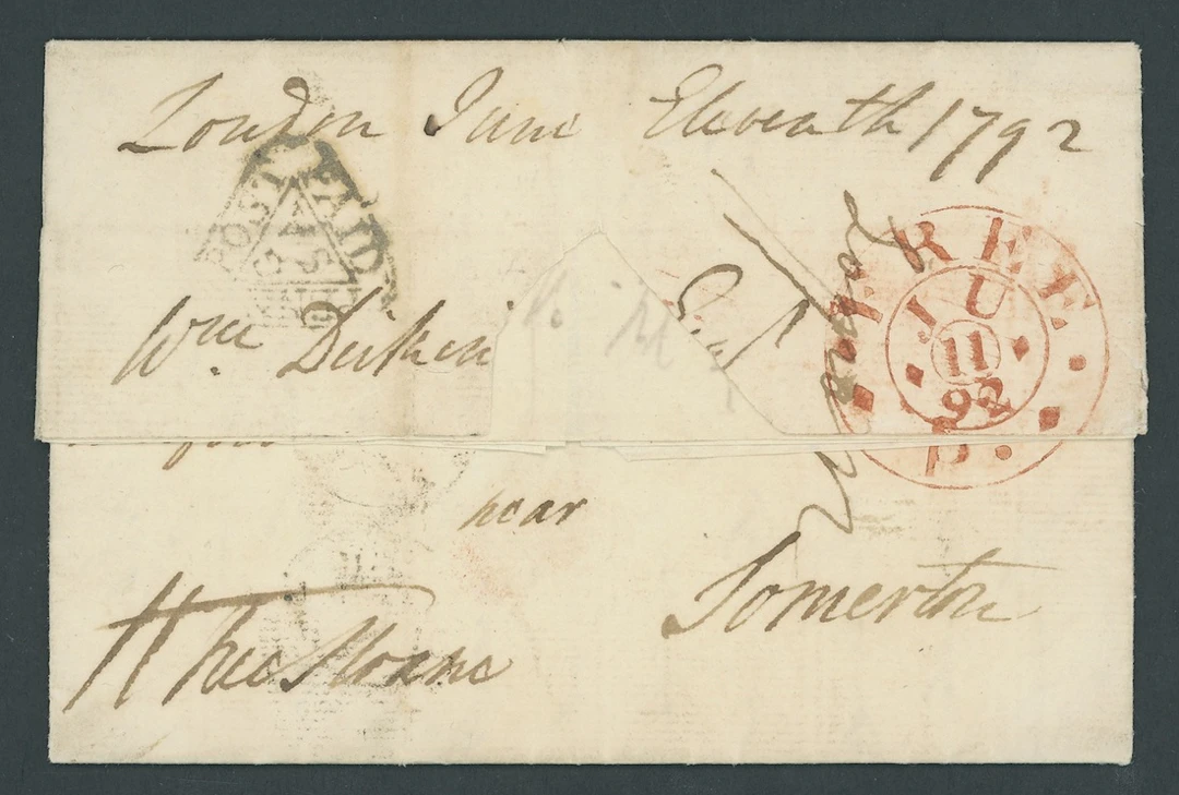 Great Britain Postal History 1792 (9 June), entire letter, carried