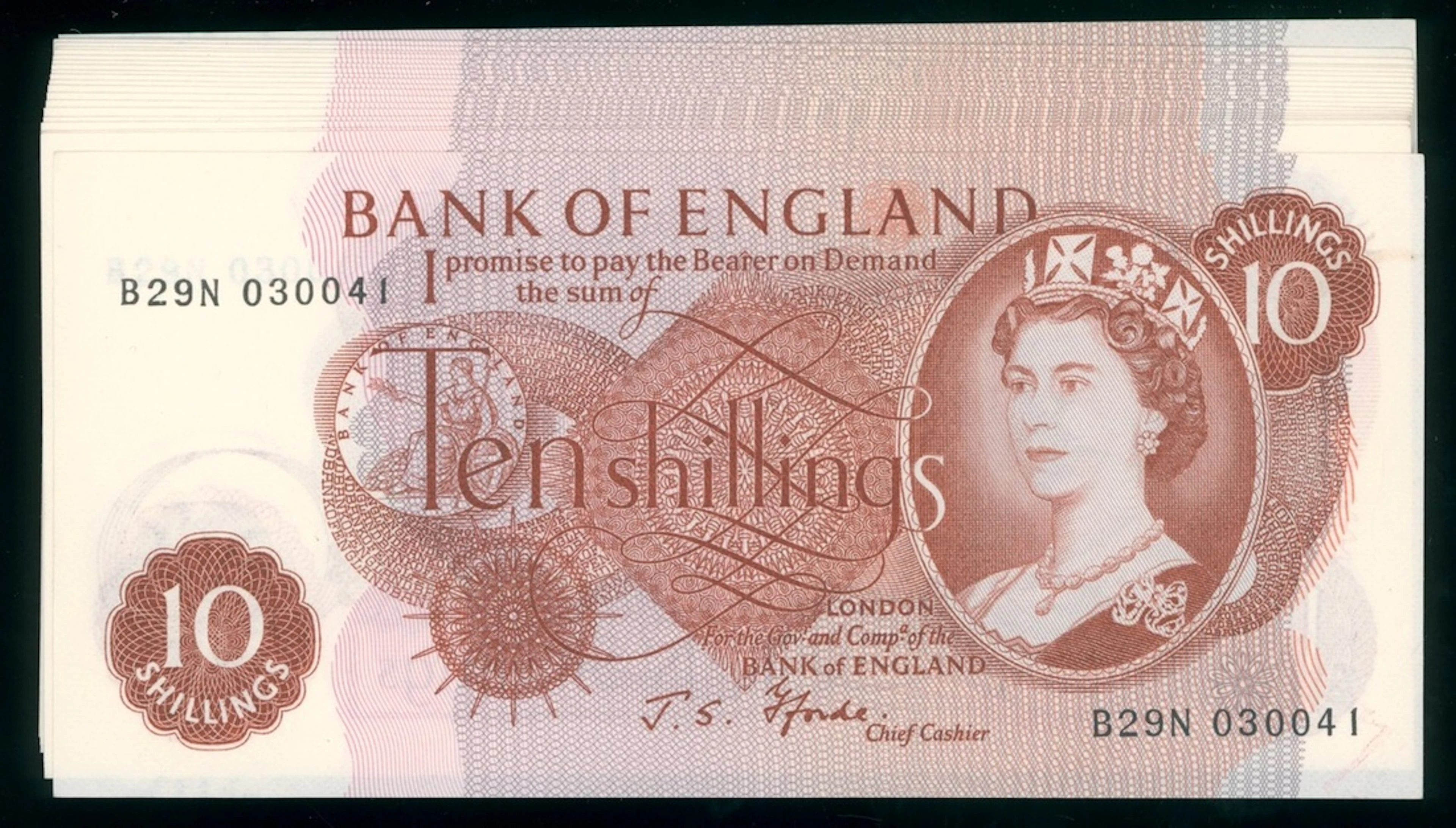 Bank of England, Great Britain, consecutive 10 shillings (20), ND