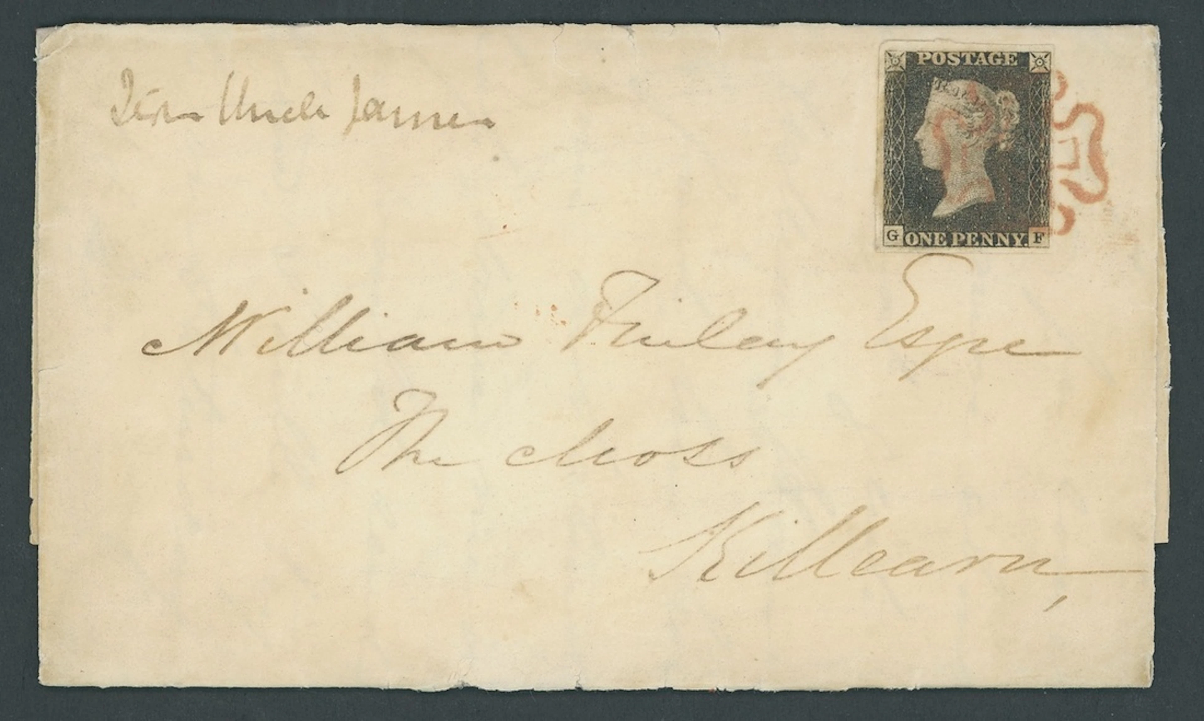 Great Britain 1840 One Penny Black Plate 2 GF, good to large margins