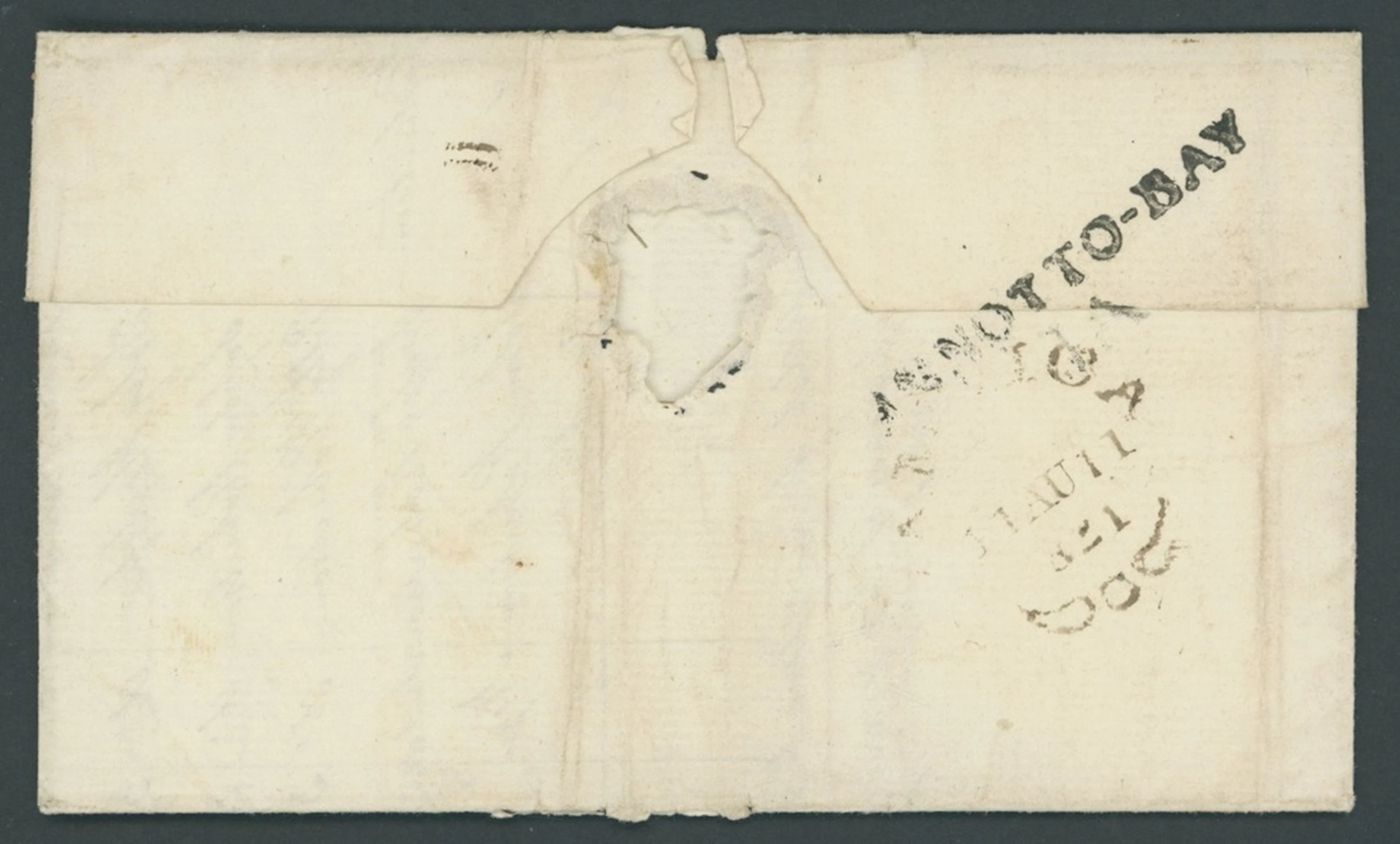 Jamaica The Post Town Straight-Line Handstamps 1821 (11 Aug.) entire