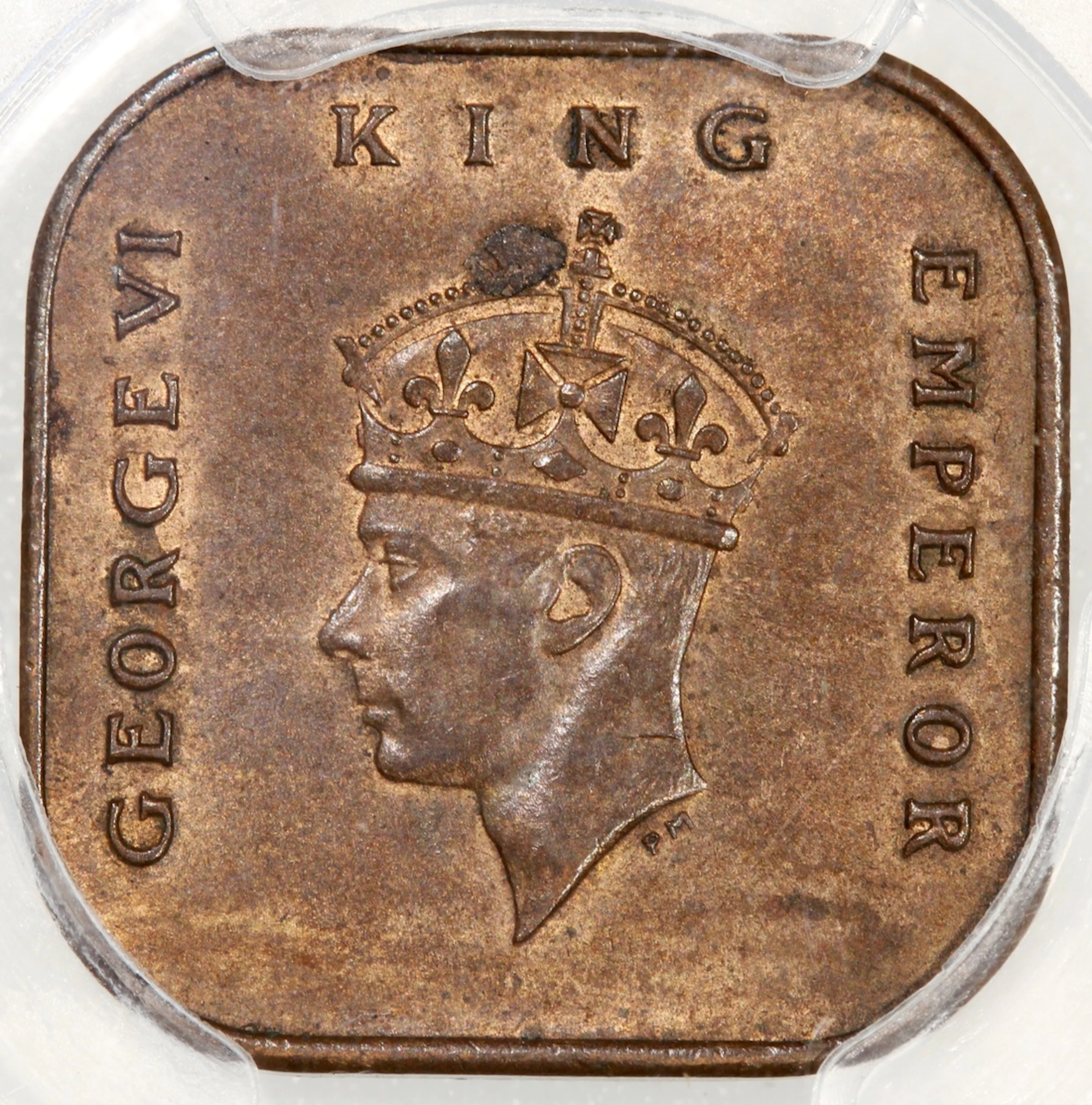 Malaya, [PCGS MS62BN] bronze 1 cent, 1945