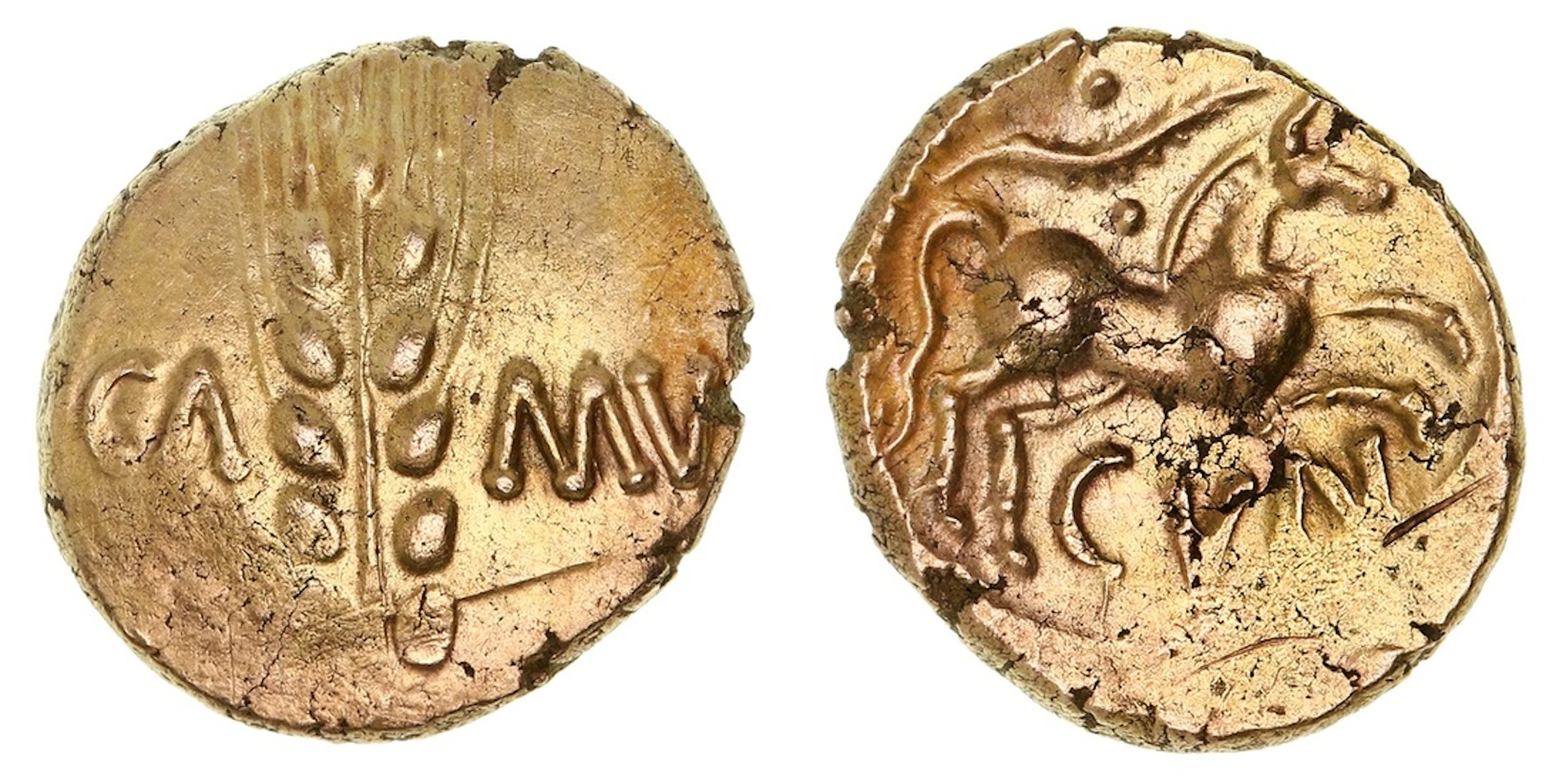 Iron Age Britain, Catuvellauni, Cunobelin (AD 9-40), AV Stater, 'Linear'