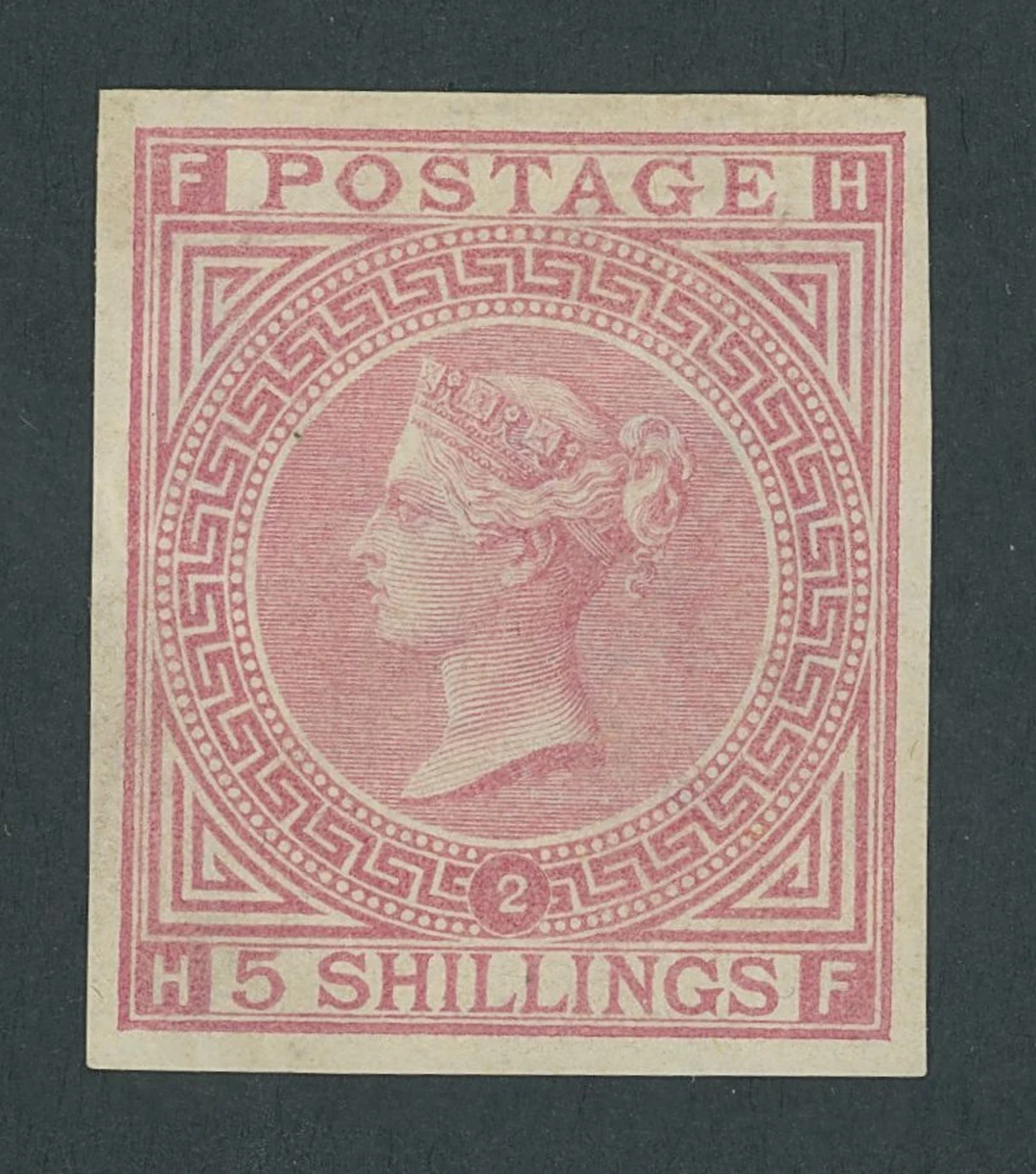 Great Britain 1867-83 Watermark Maltese Cross HF, 5/- pale rose Plate