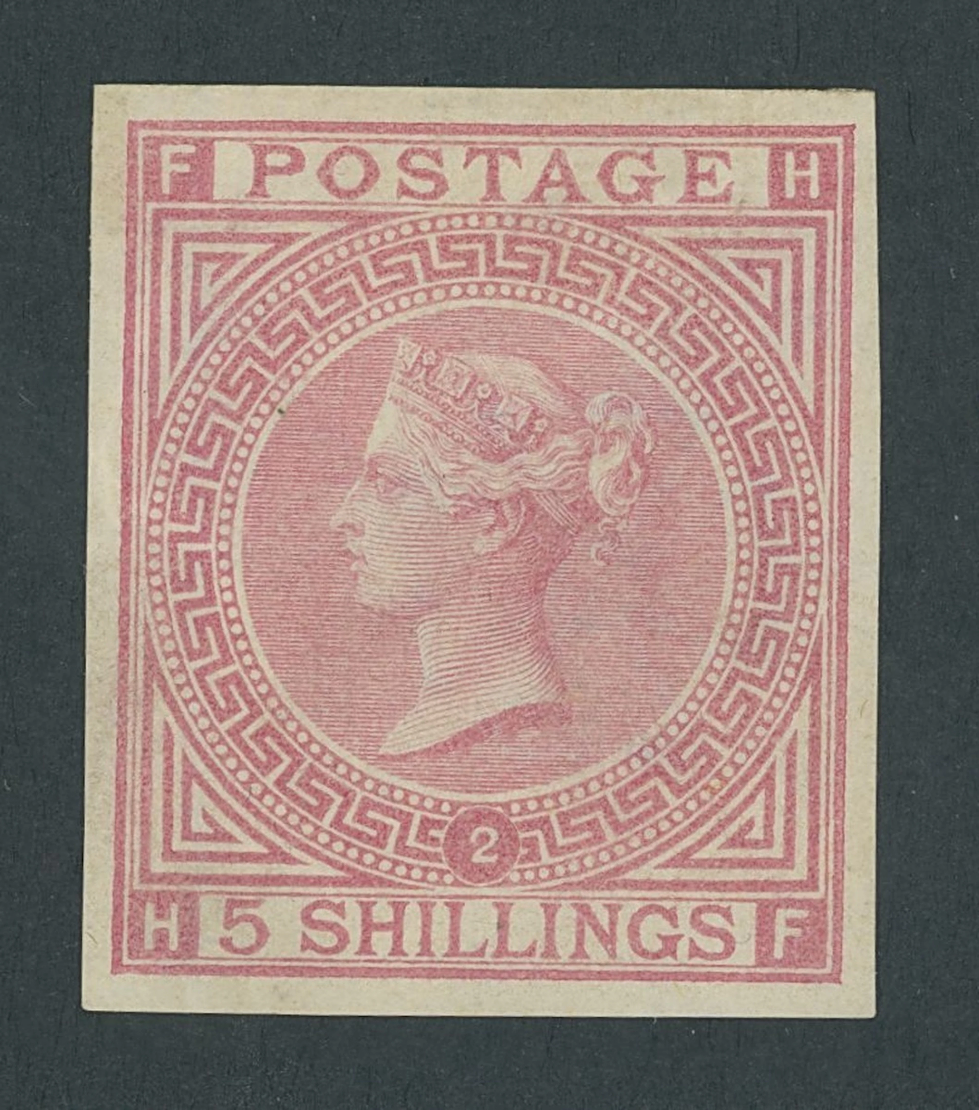 Great Britain 1867-83 Watermark Maltese Cross HF, 5/- pale rose Plate