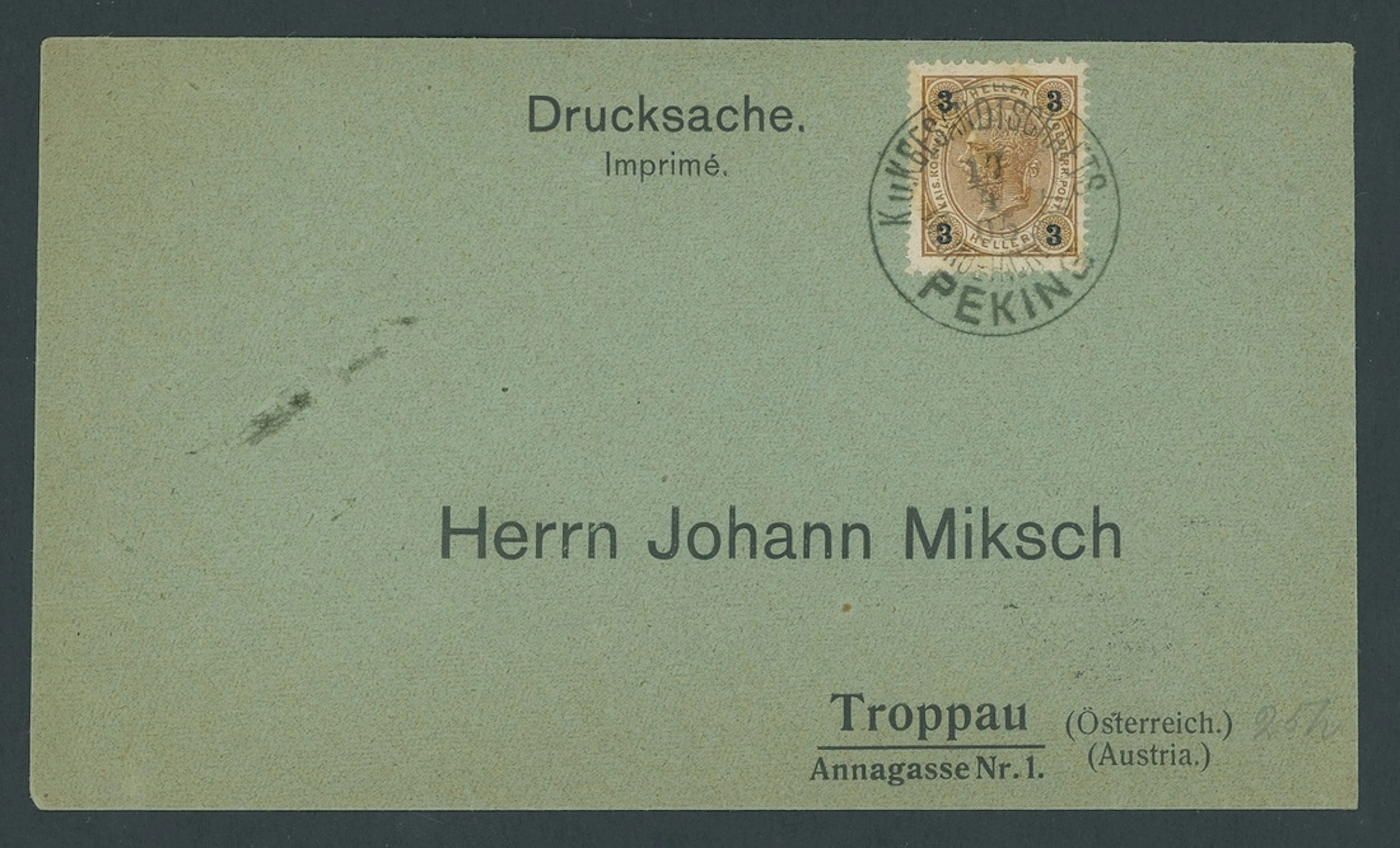 Foreign Post Offices Austrian Post Office 1905 (17 Apr.) printed envelope