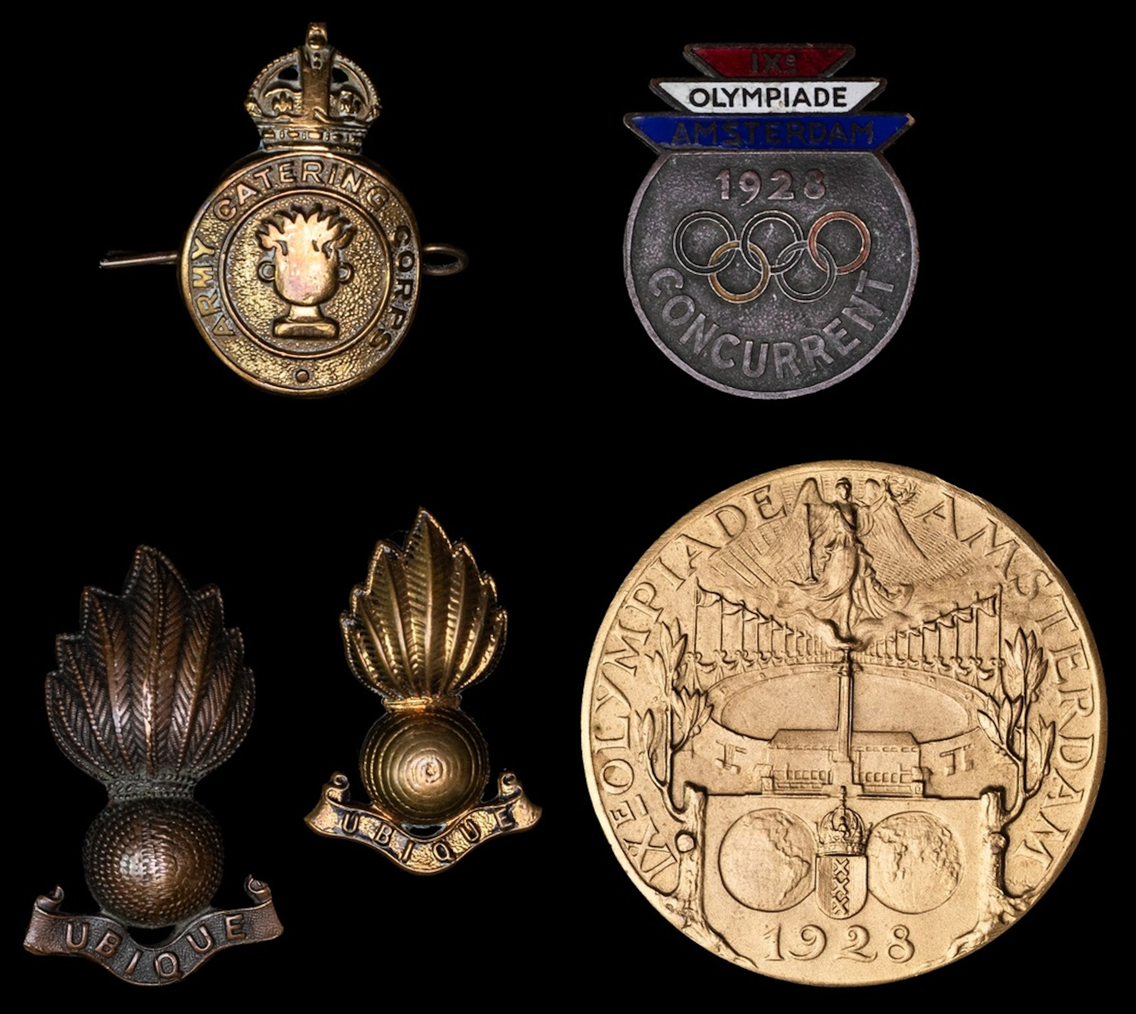 Olympic Games 1928, bronze participant's medal, 55mm diam., together