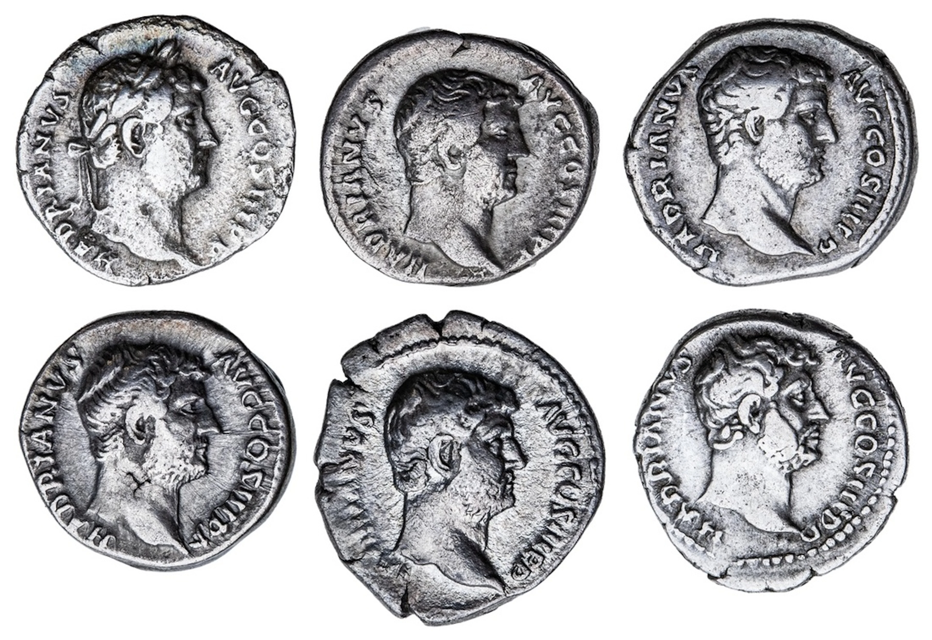 Roman Empire, Hadrian (AD 117-138), AR Denarii (6): i) struck 134-135