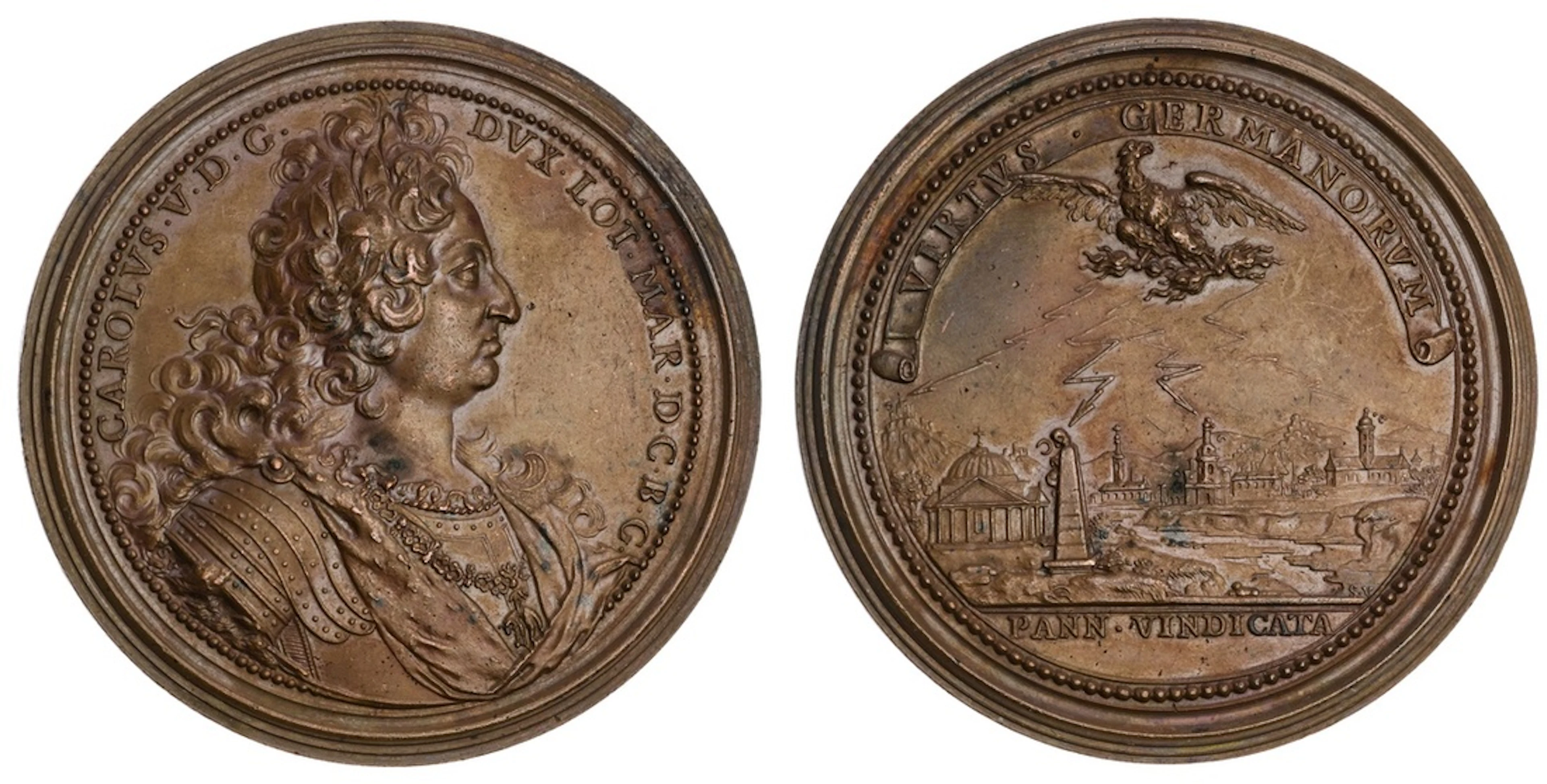 Spain, Charles V, Victories against the Turks, AE Medal, 1686, by
