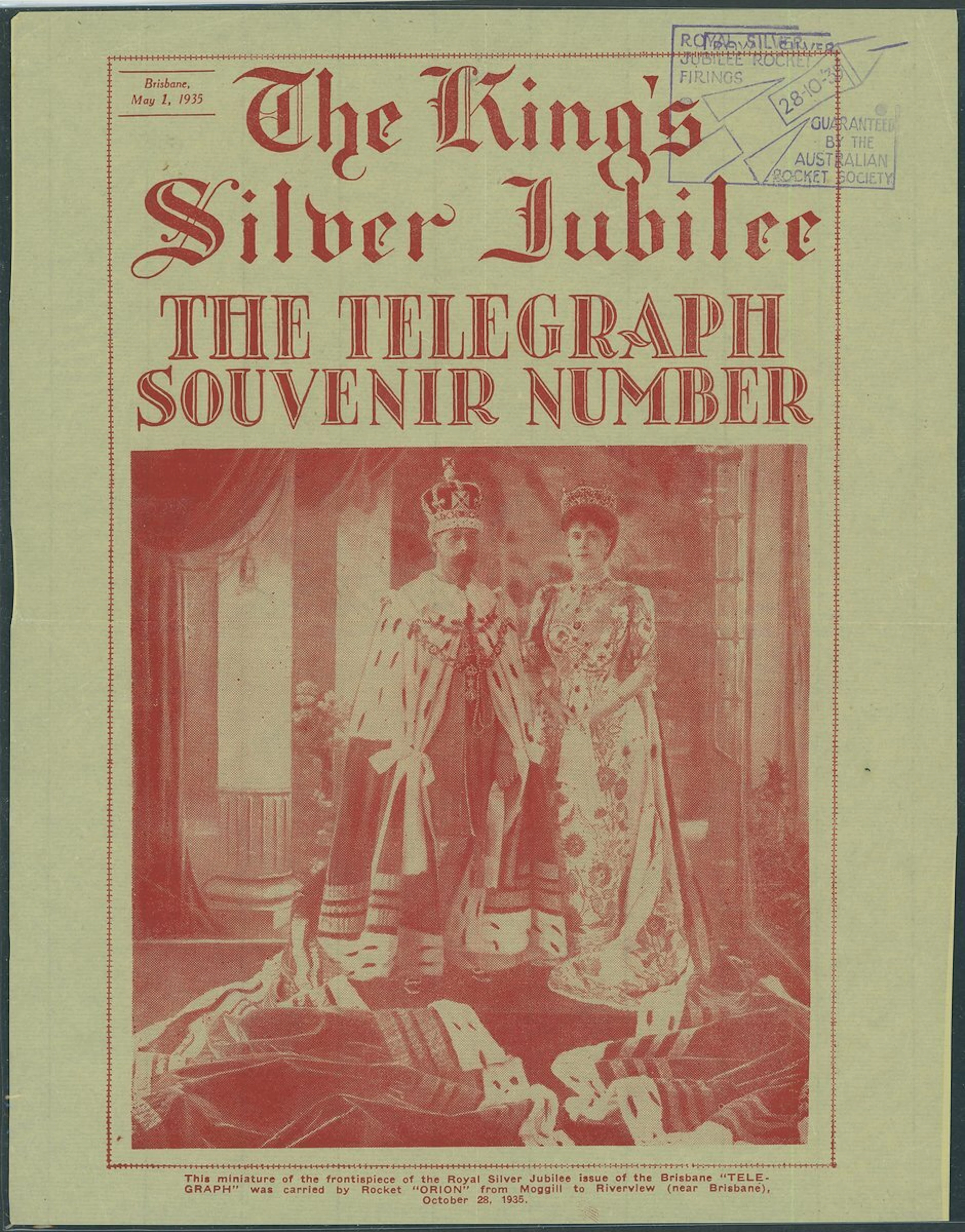 Australia 1935 (28 Oct.), "The King's Silver Jubilee" red on yellow