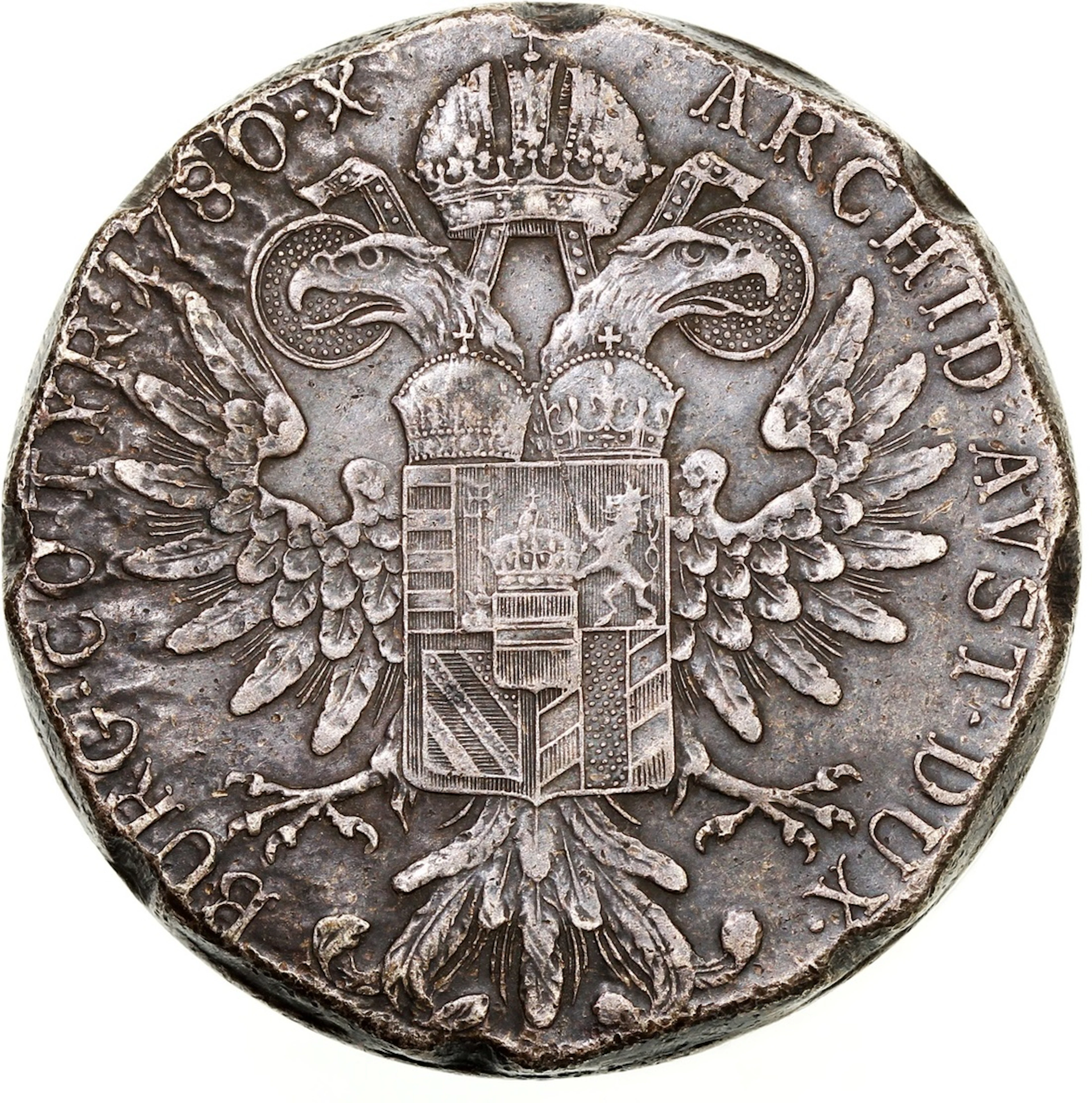 Austria, a small container with a 'Maria thaler', with 'Lao Wan Nian'