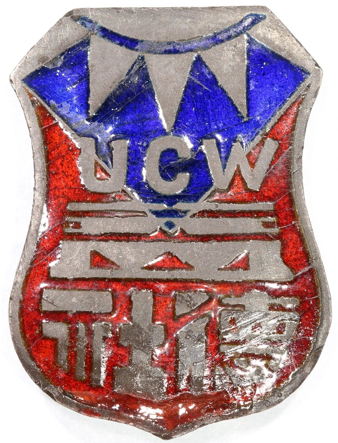 Kien Tek Society, a silver enameled badge, number 5, issued by Chinese