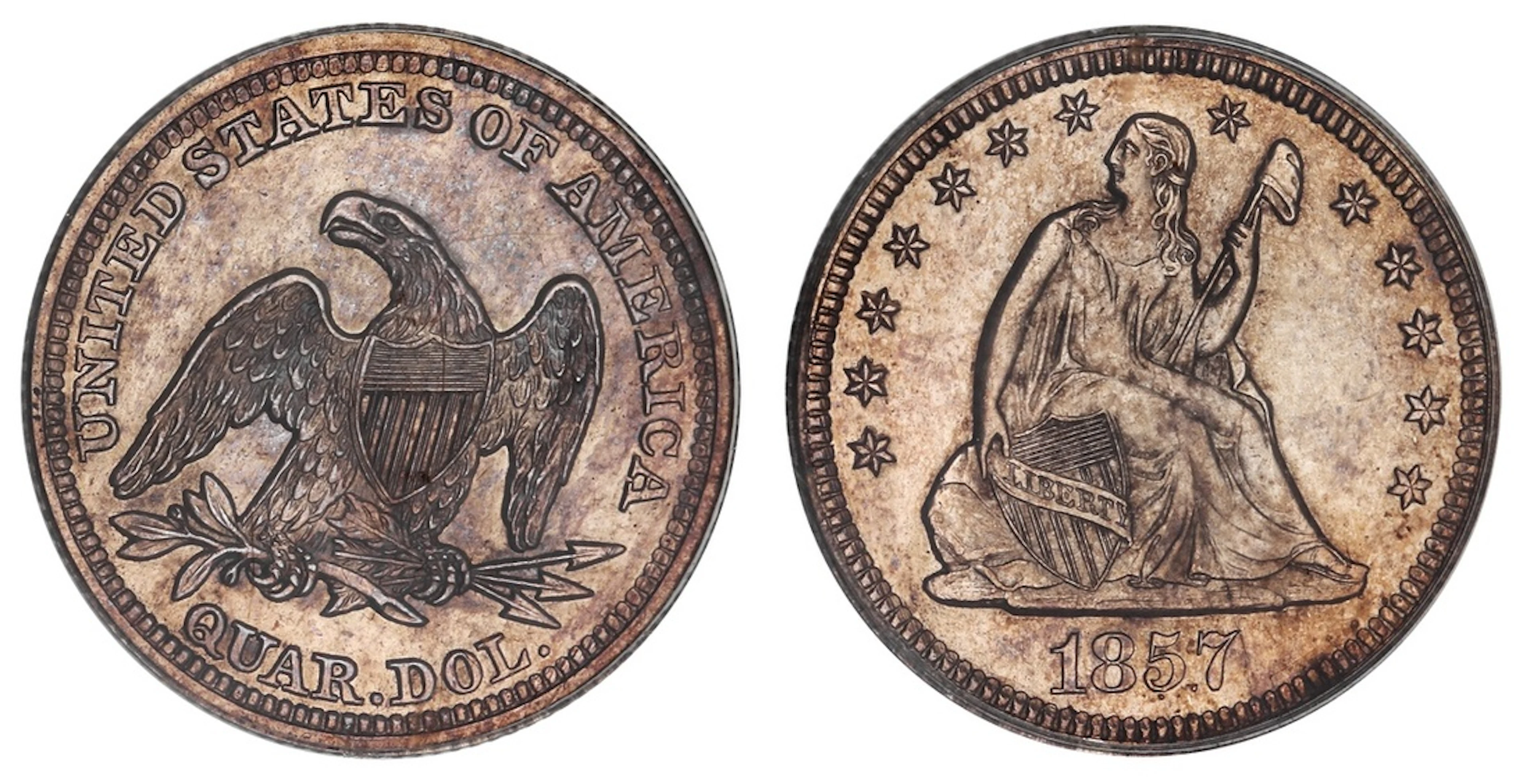 PCGS PR61 | USA, Proof 'Seated Liberty' Quarter-Dollar of 25-Cents