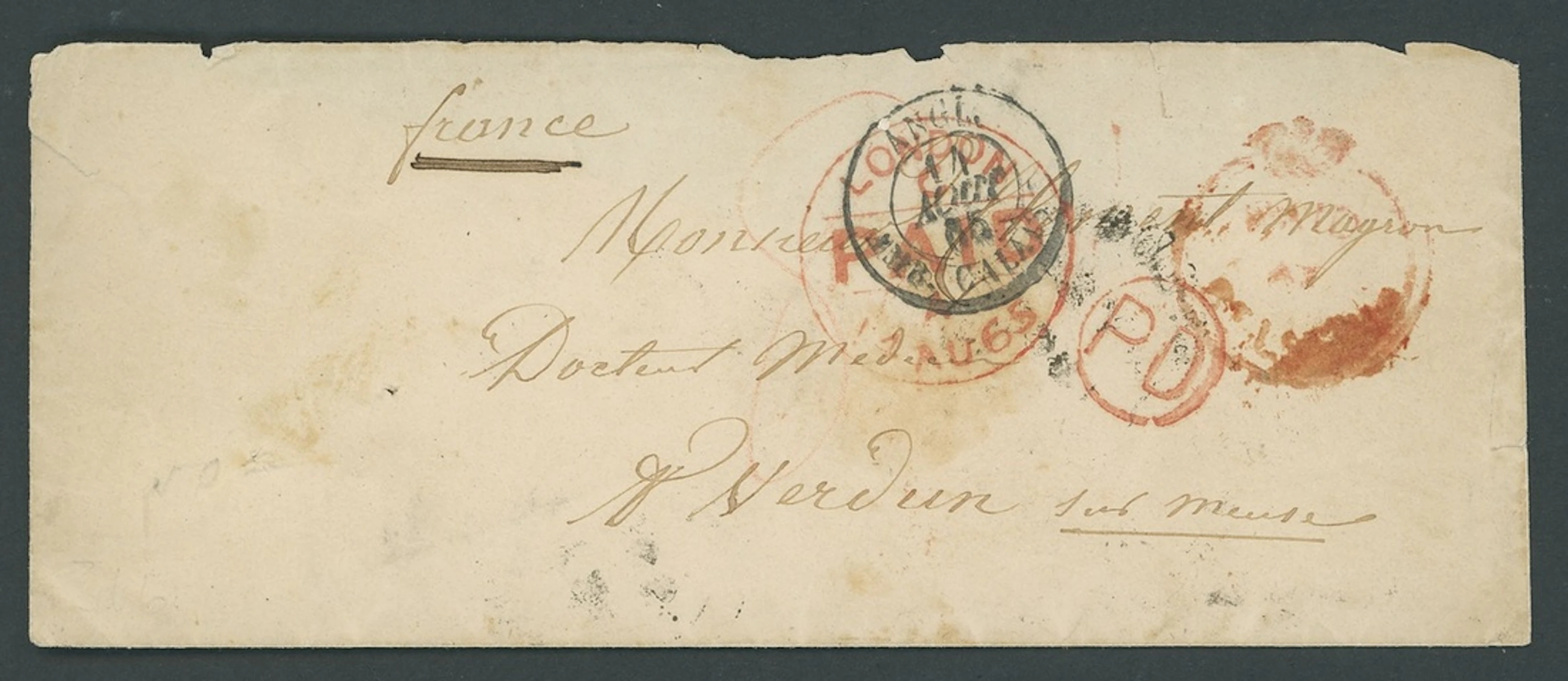 St. Lucia Early Letters and Handstamps "paid/at/st lucia" Crowned
