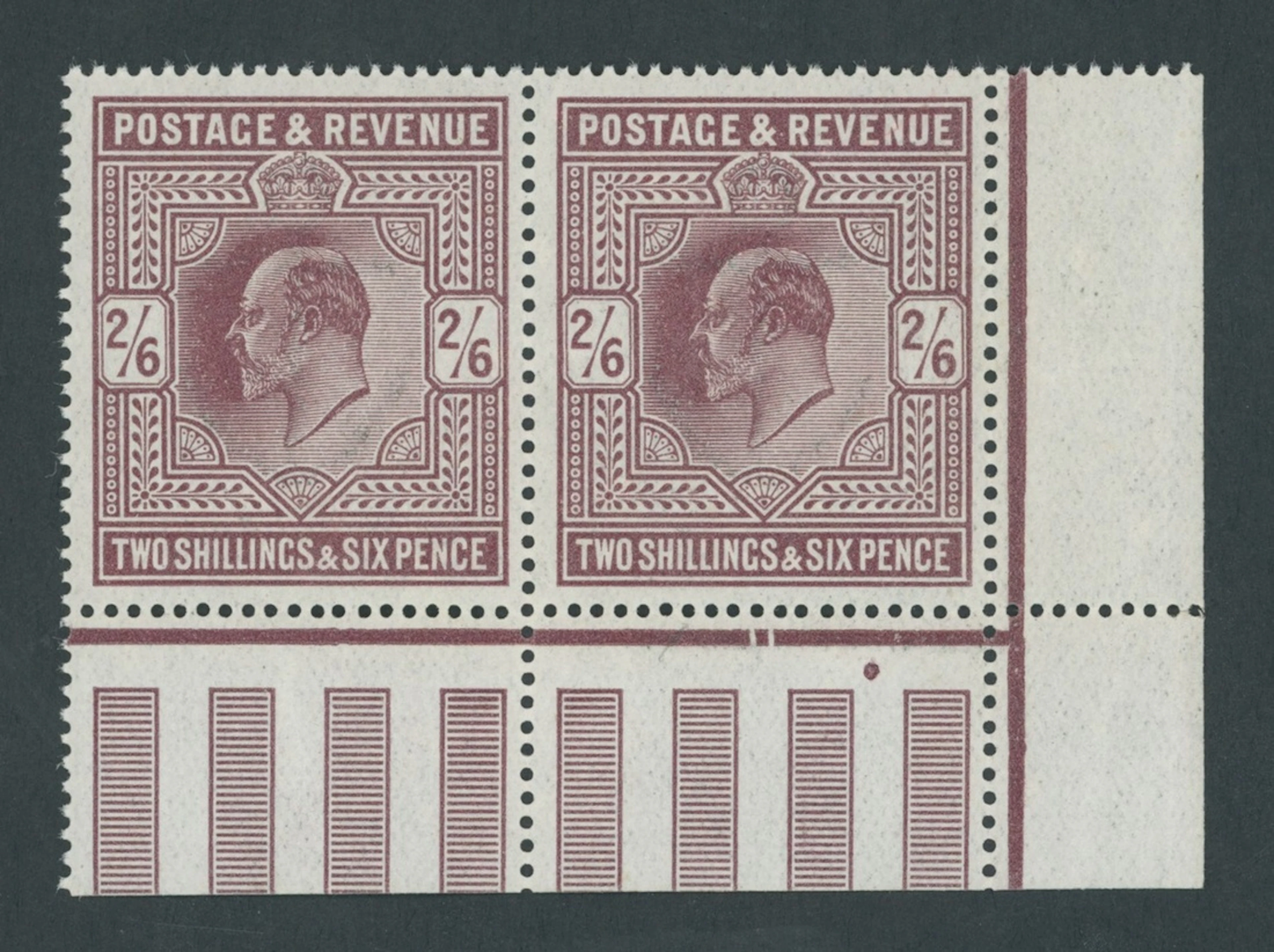 Great Britain King Edward VII 1911 Somerset House 2/6d. deep reddish-purple