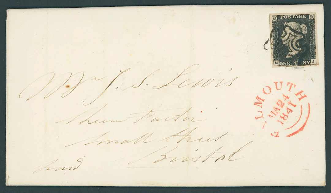 Great Britain 1840 One Penny Black Plate 2 MJ, small to huge margins