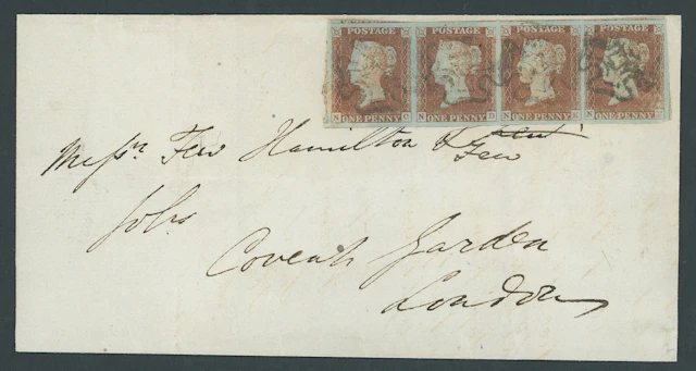 Great Britain 1841-53 One Penny Red-Brown "Black" Plates Plate 10: