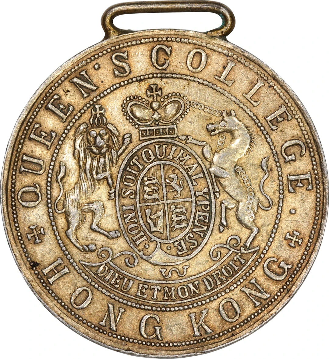 Hong Kong, Queen's College medal, 1929, engraved with name "Yeung