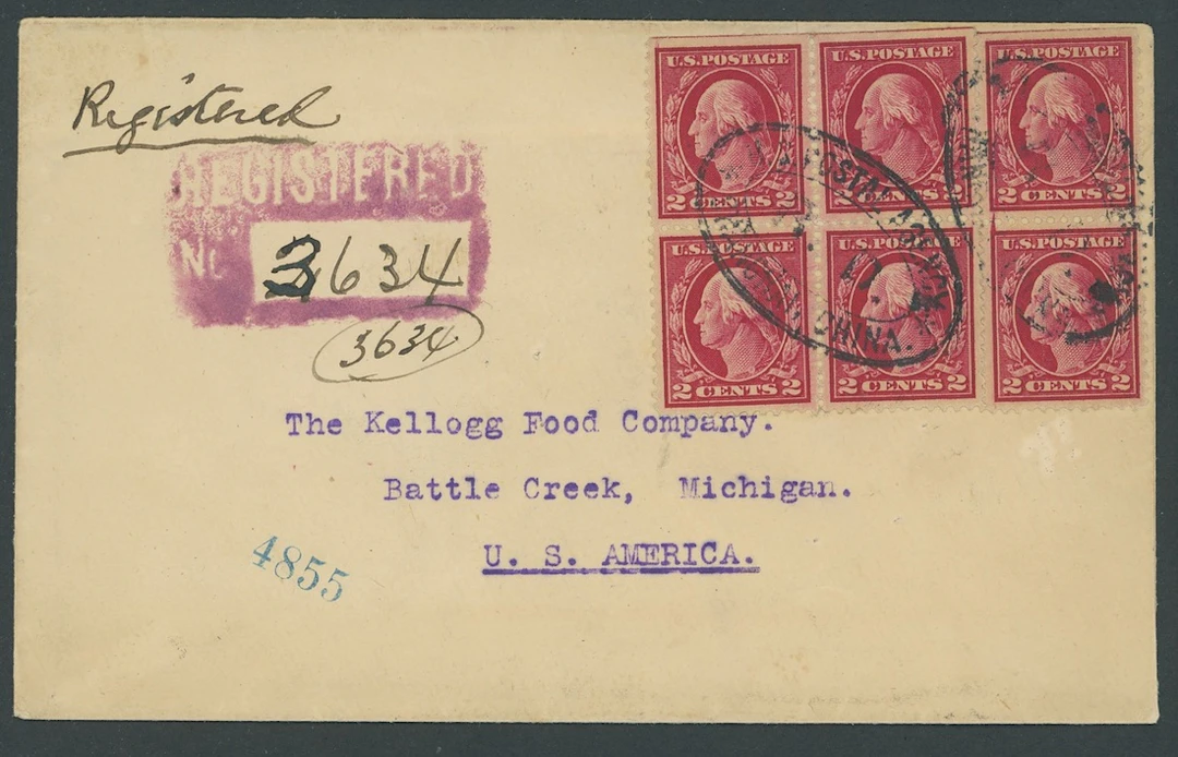 Foreign Post Offices United States Post Office Shanghai 1914 (15 Oct.)