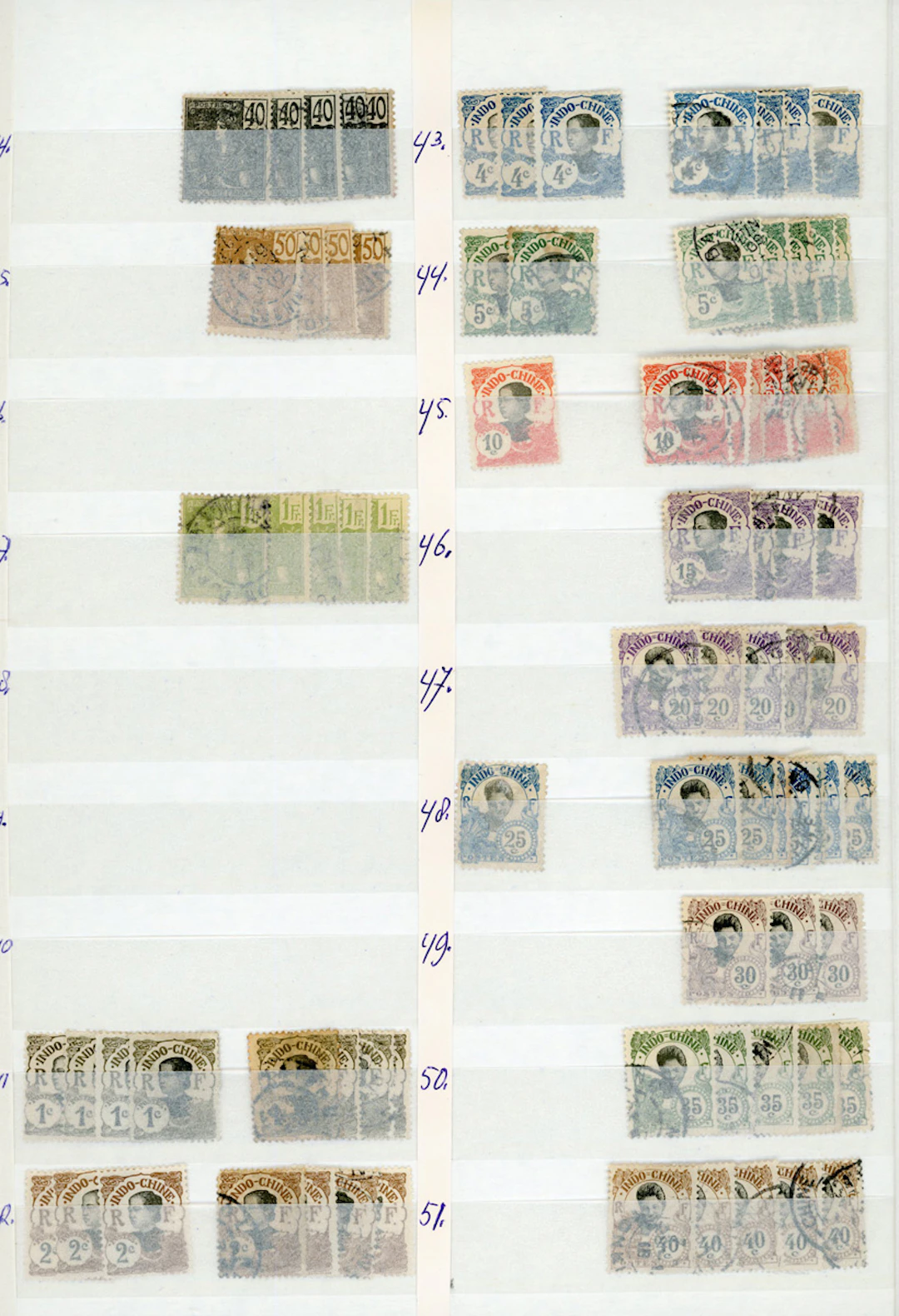Indo-China French Indo-Chinese Post Office Collections 1892 to 1941