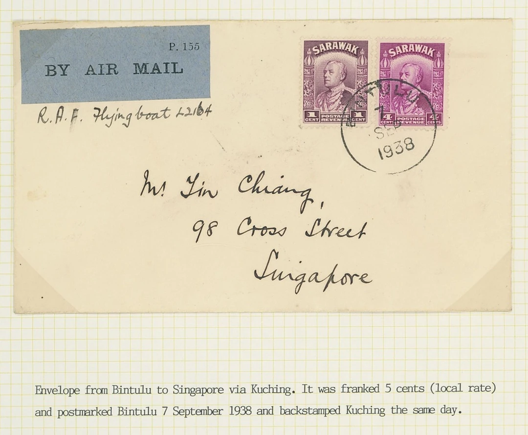 Sarawak Airmails The R.A.F. Survey Flights 1938 (7 Sept.) envelope