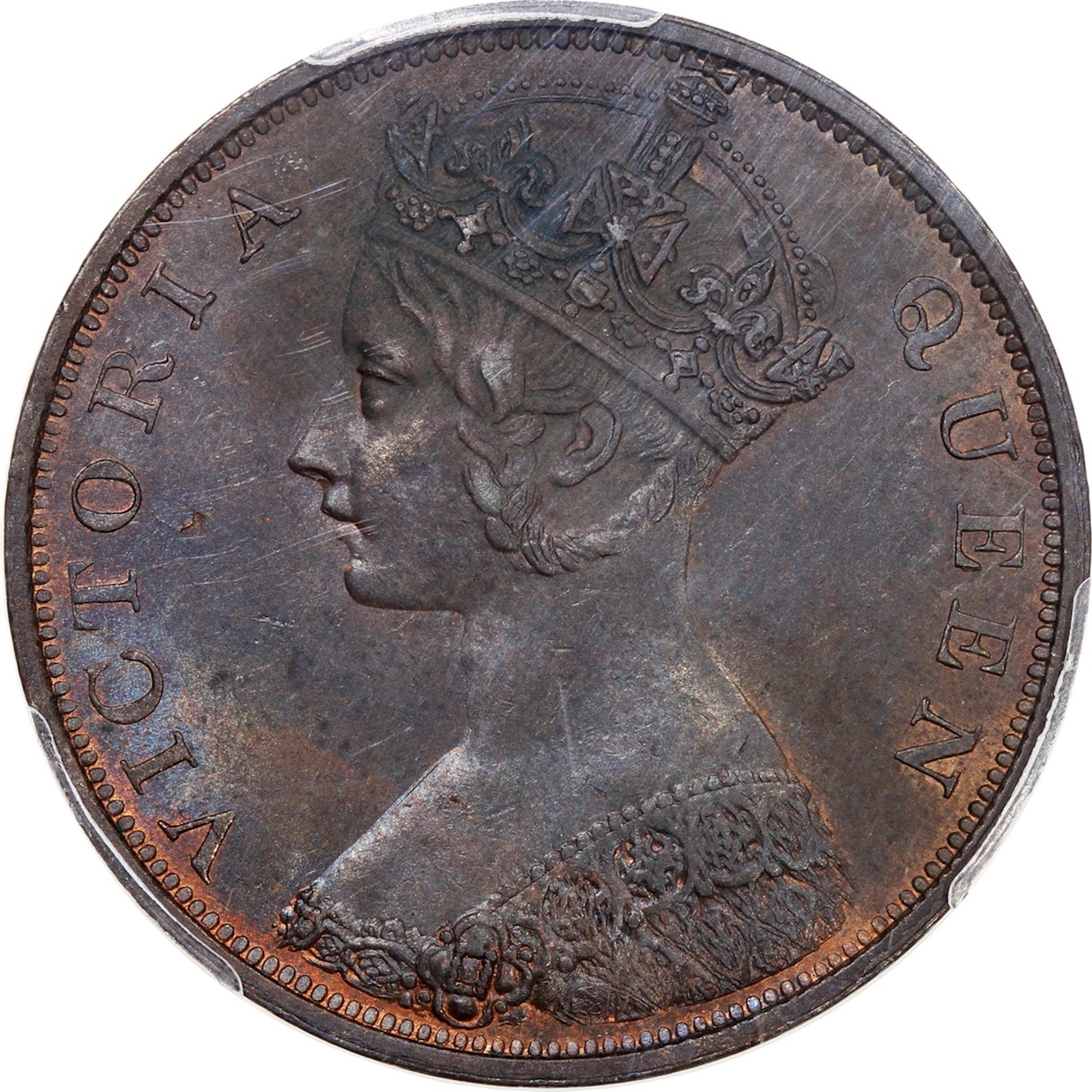 Hong Kong, Victoria, [PCGS MS63BN] bronze 1 cent, 1863