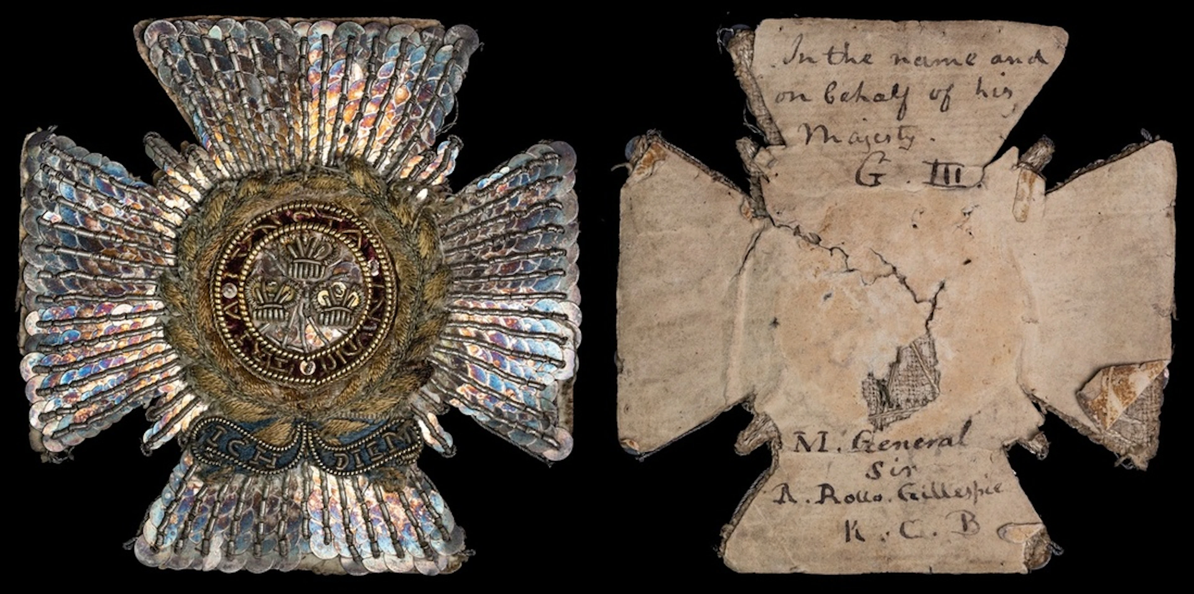 The bullion K.C.B. breast Star destined for Major-General Sir Hugh