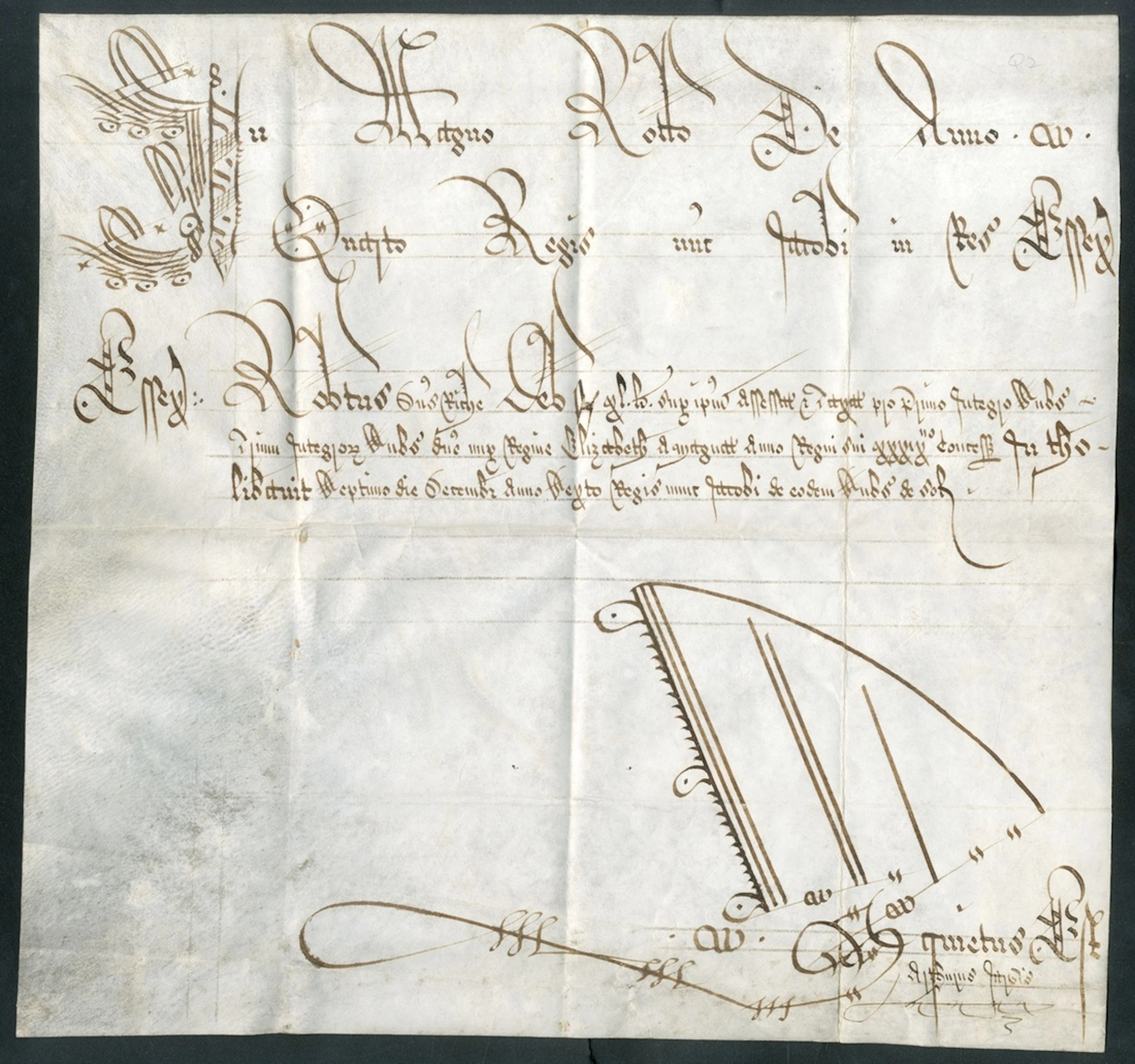 England Elizabethan Vellum Tax Documents 1600s A pair of tax documents