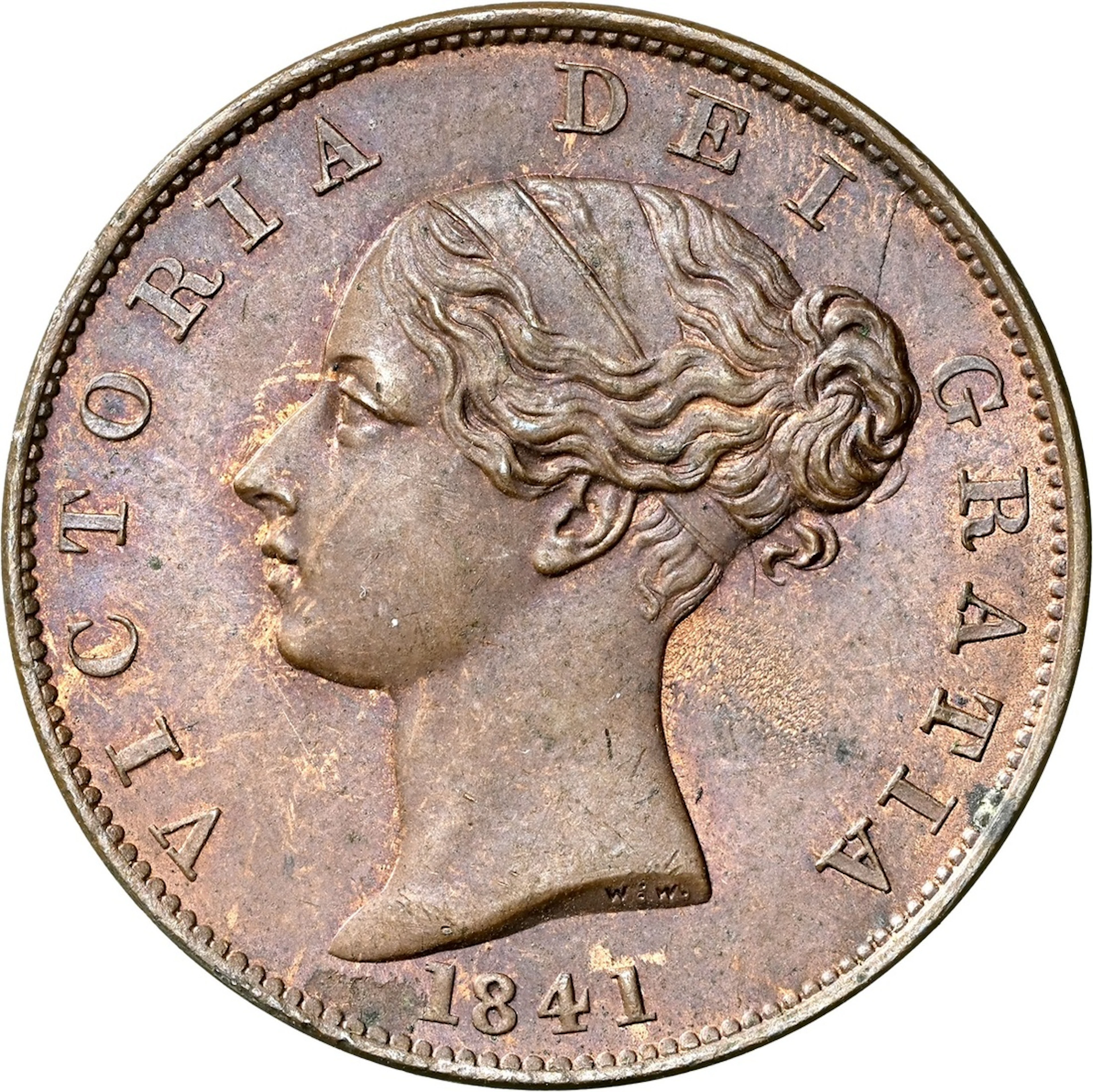 NGC MS64 BN | Victoria (1837-1901), Halfpenny, 1841