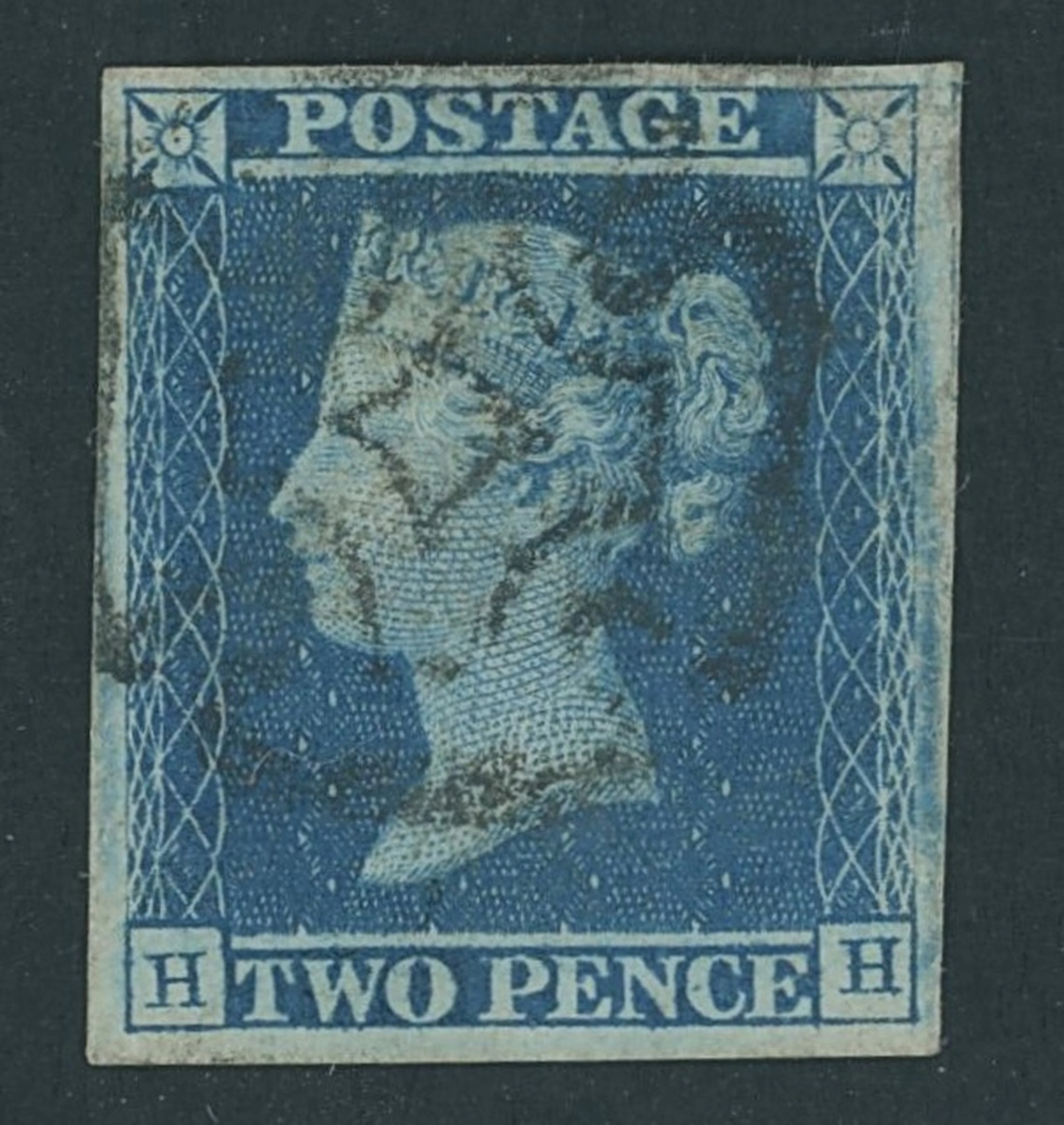 Great Britain 1841 Two Pence Blue Plate 3 HH, margins all round and