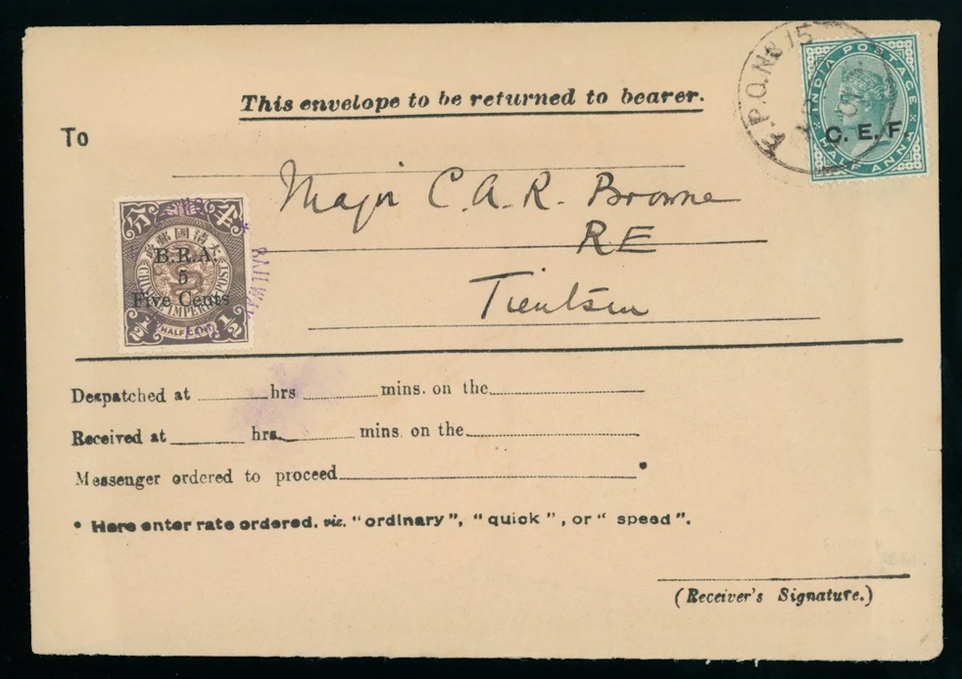 China Foreign Post Office British Railway Administration