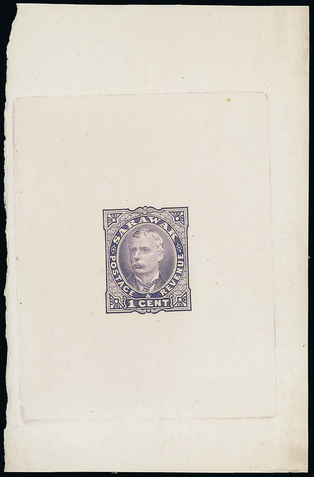 Sarawak 1895 Perkins Bacon Issue Die Proofs 1c. in deep violet die-sunk